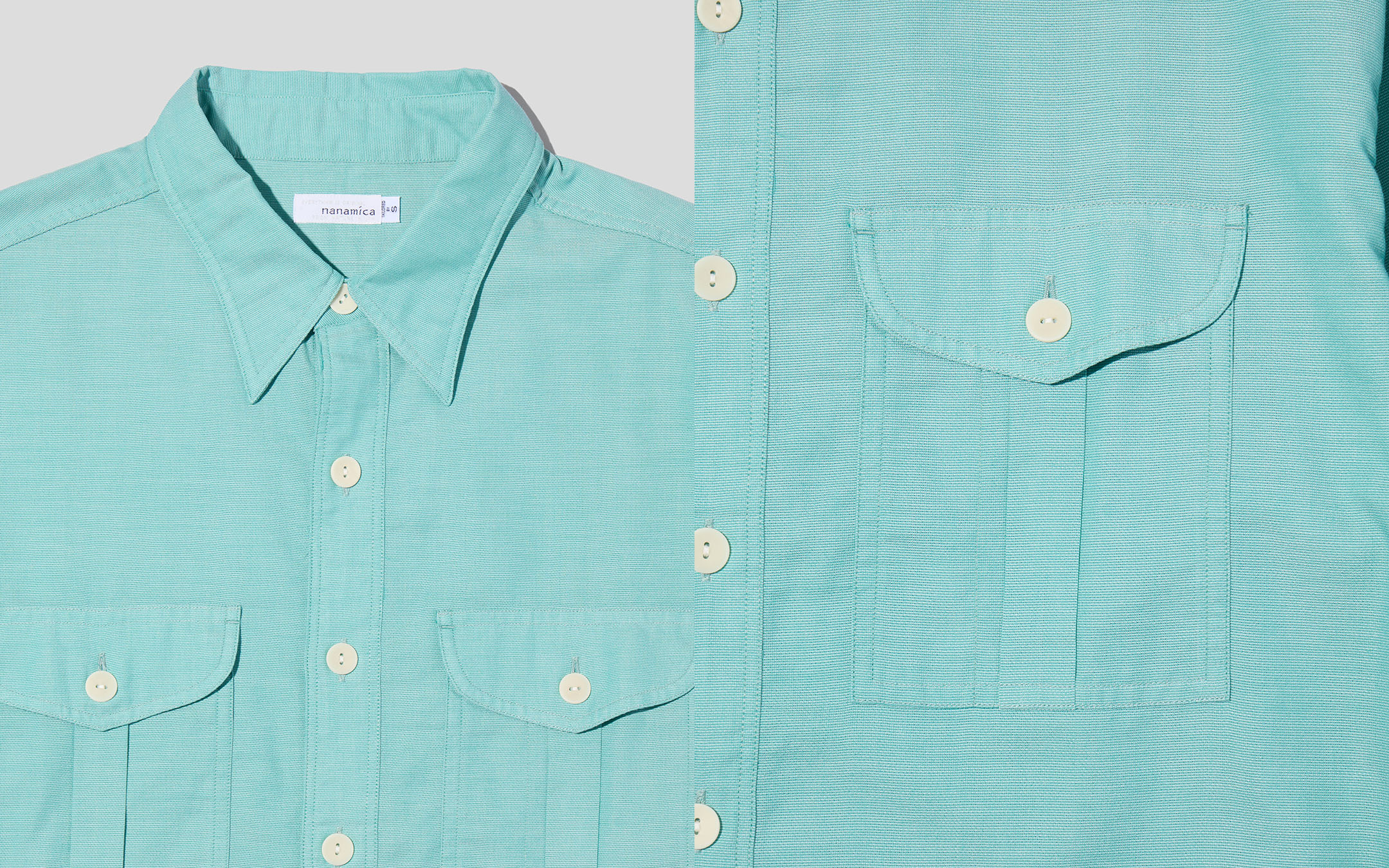 ナナミカ シャツ Regular Collar Pique Shirt L 緑 nanamica ONLINE STORE│