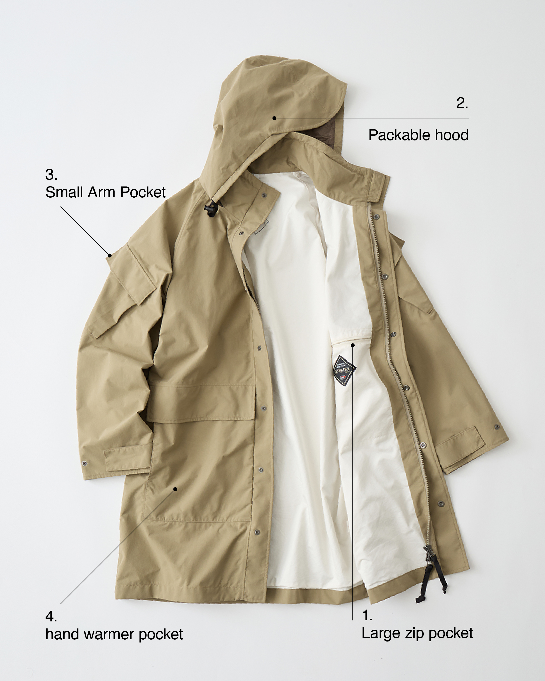 【美品】nanamica GORE-TEX トレンチコート M ベージュ 防水 GORE-TEX Soutien Collar Coat (SUBF800) | nanamica