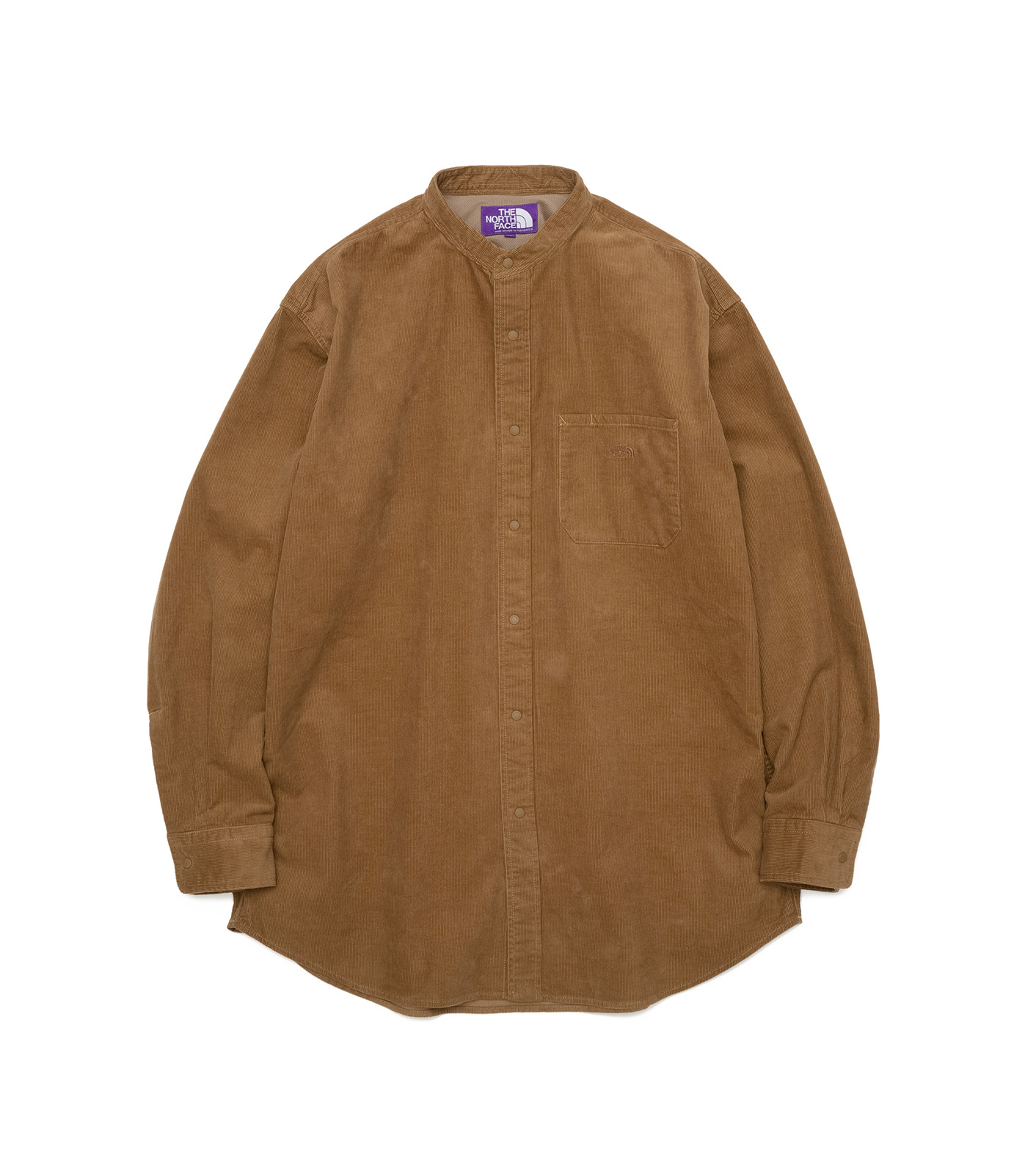 Corduroy Band Collar Shirt