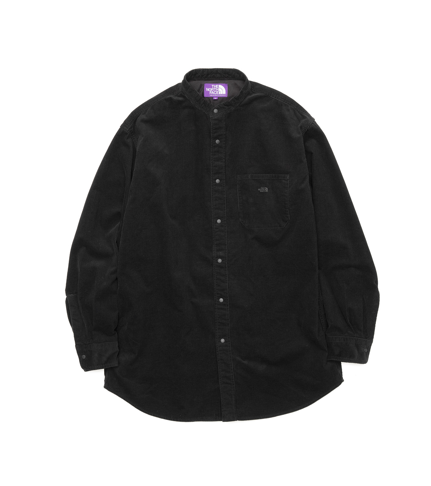 Corduroy Band Collar Shirt