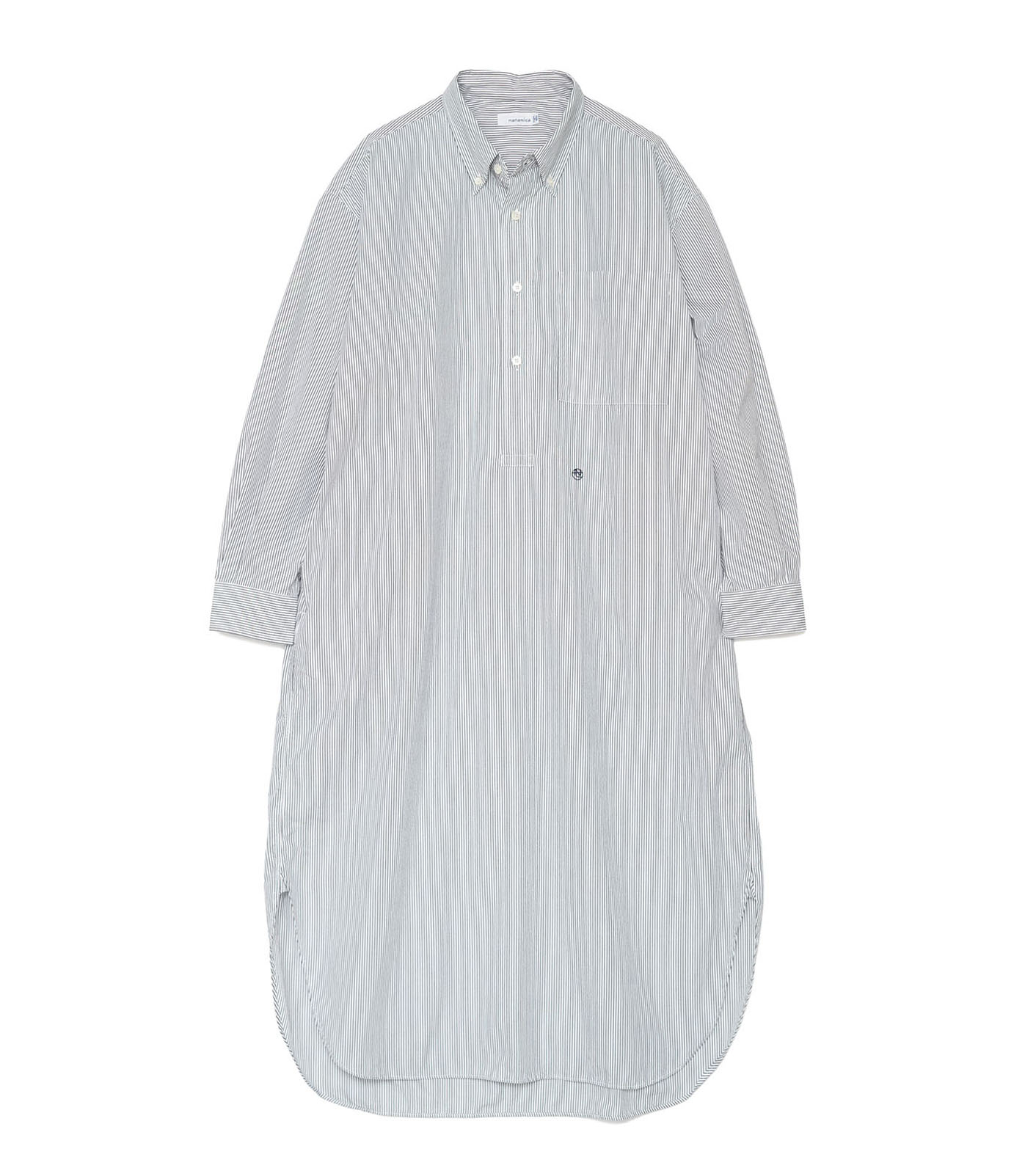 Stripe Button Down Wind Shirt Dress