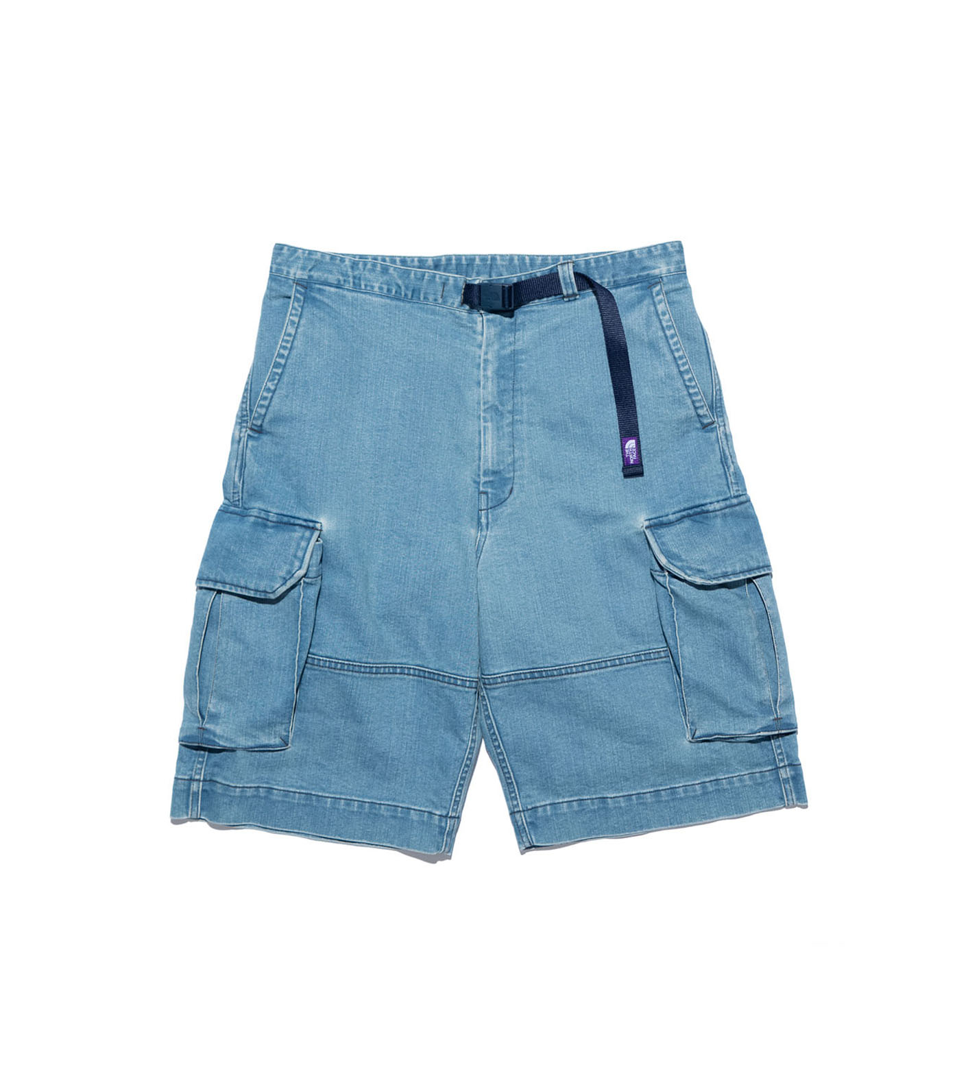 Webbing Belt Denim Cargo Shorts