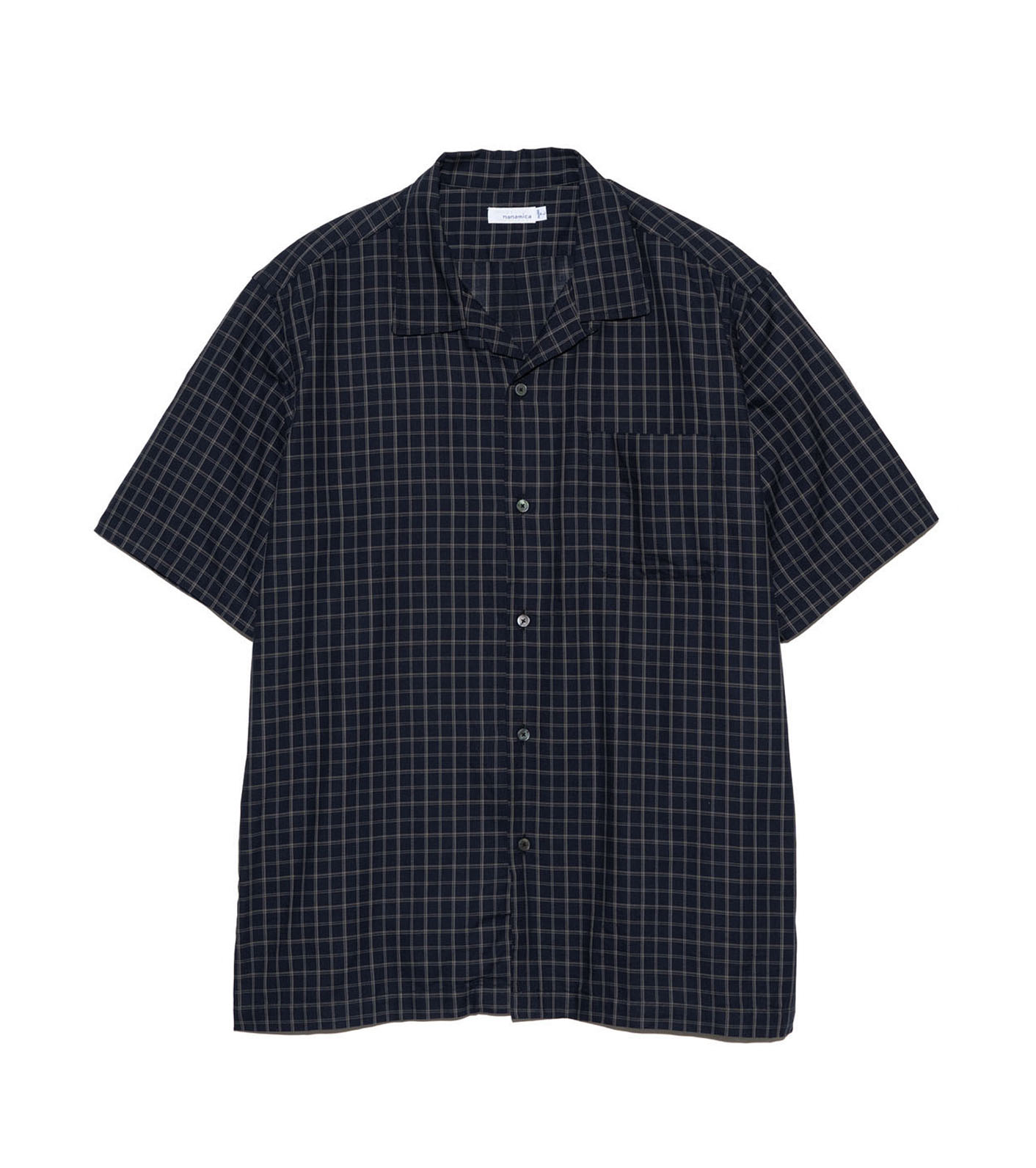 Open Collar Panama Plaid S/S Shirt