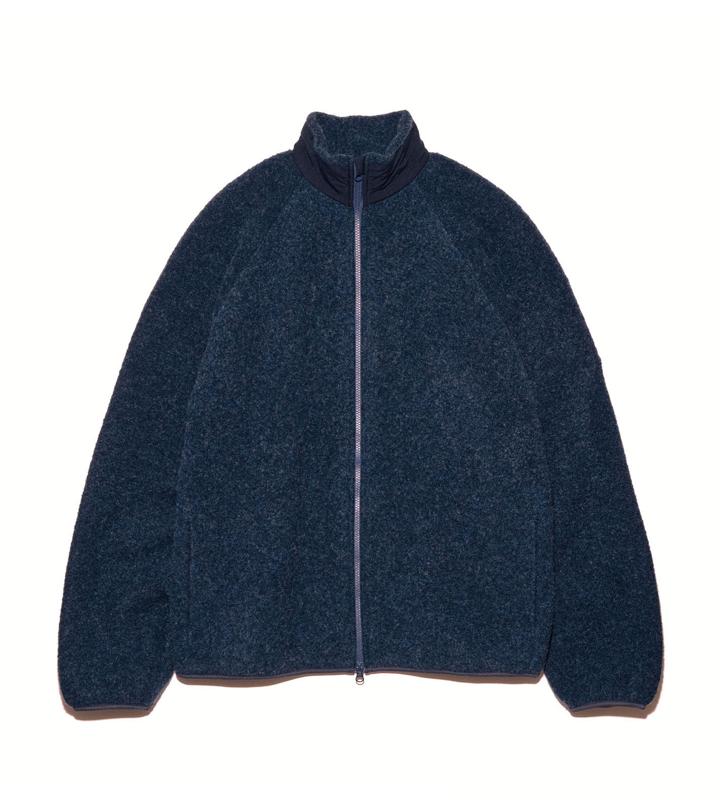 Boiled Wool Zip Up Sweater