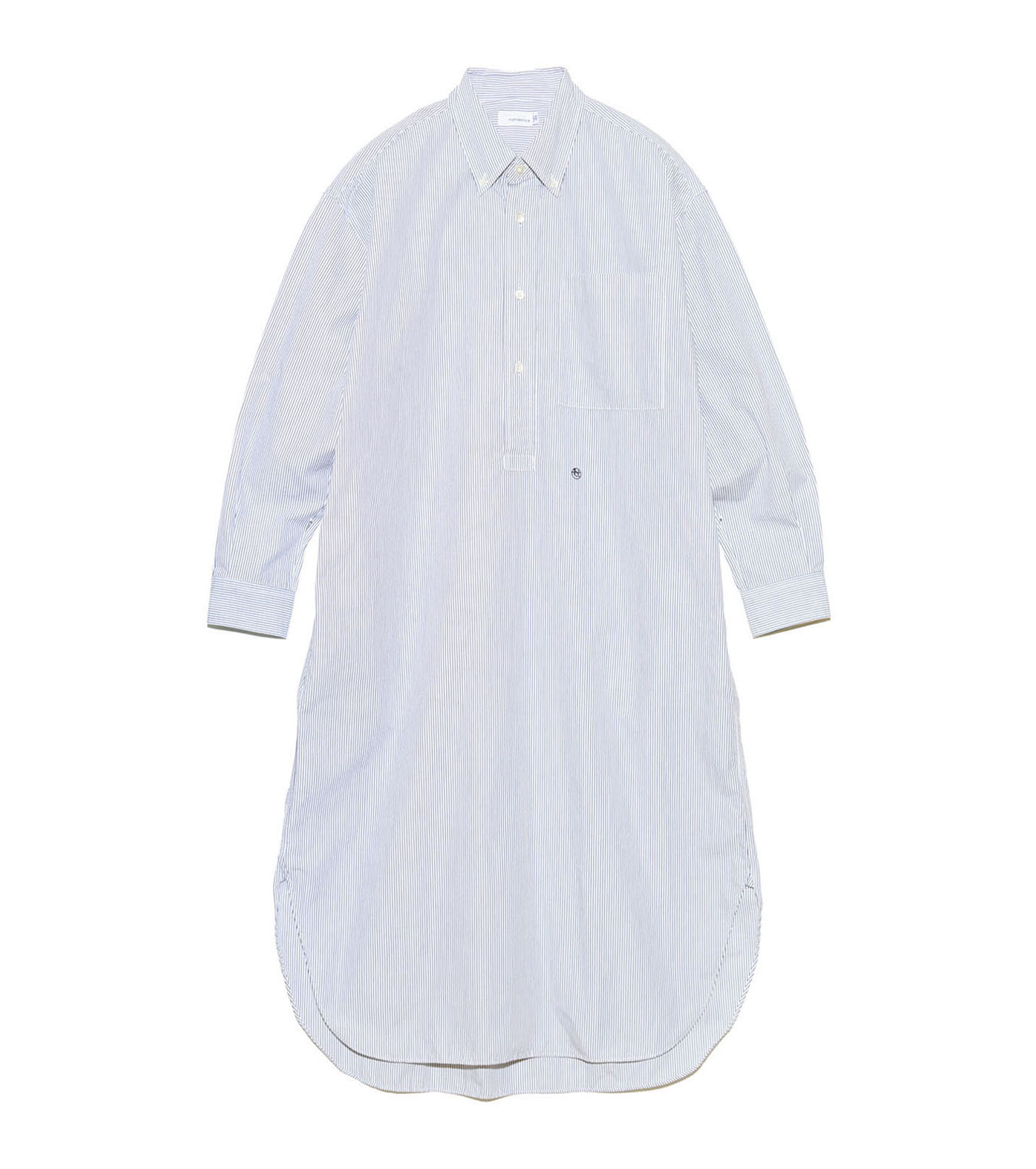 Button Down Stripe Wind Shirt Dress
