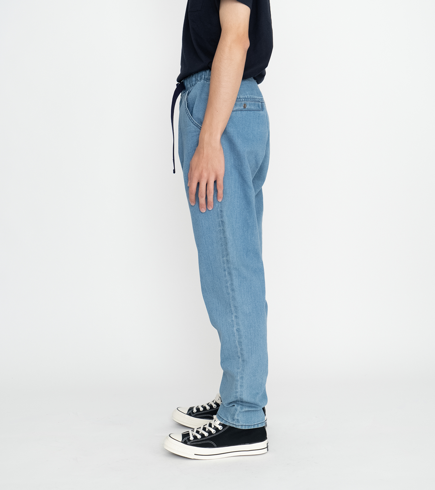 webbing belt denim pants