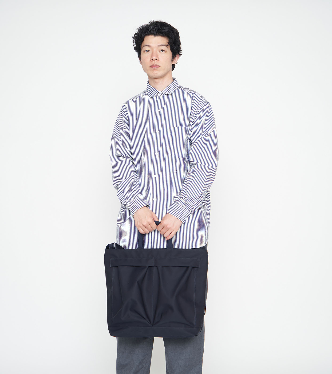 nanamica / Regular Collar Stripe Wind Shirt