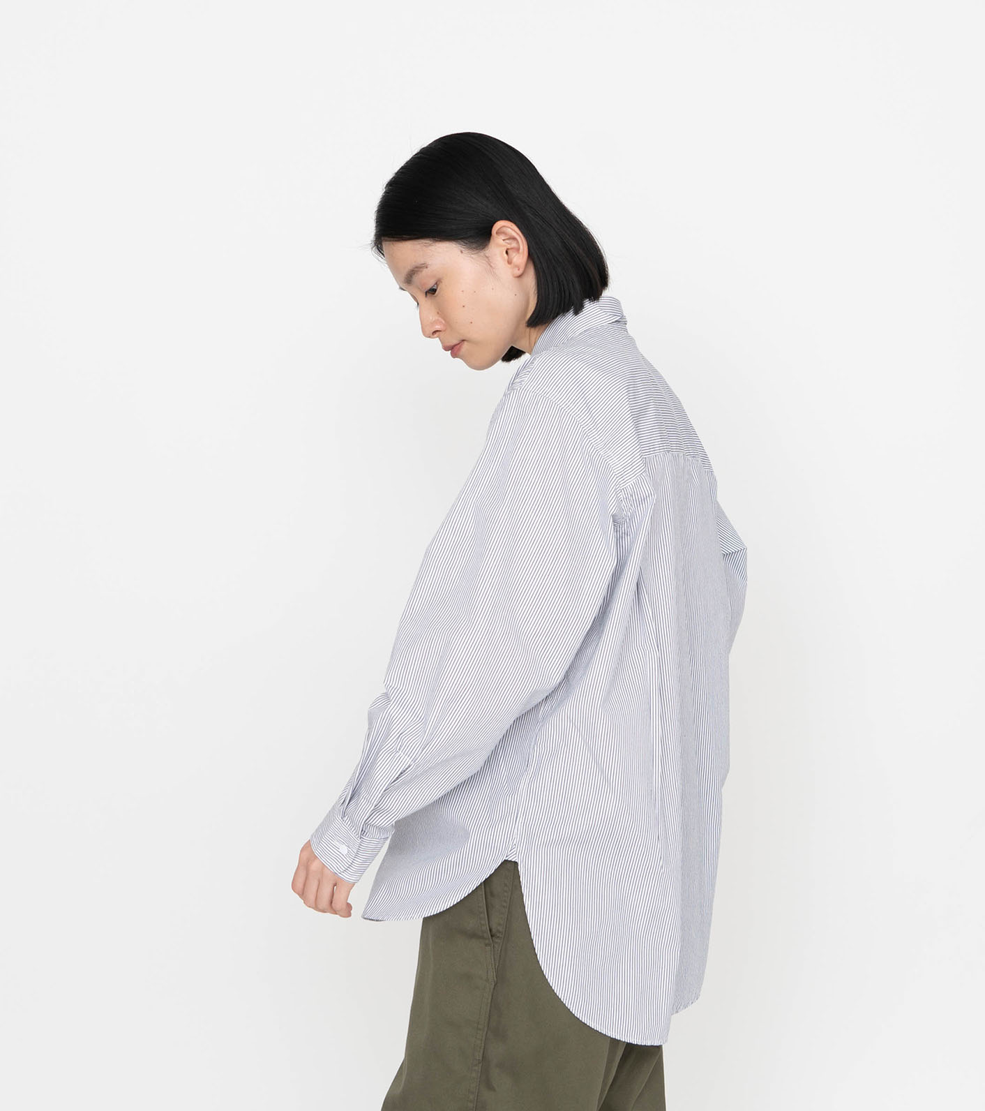 nanamica / Regular Collar Stripe Wind Shirt