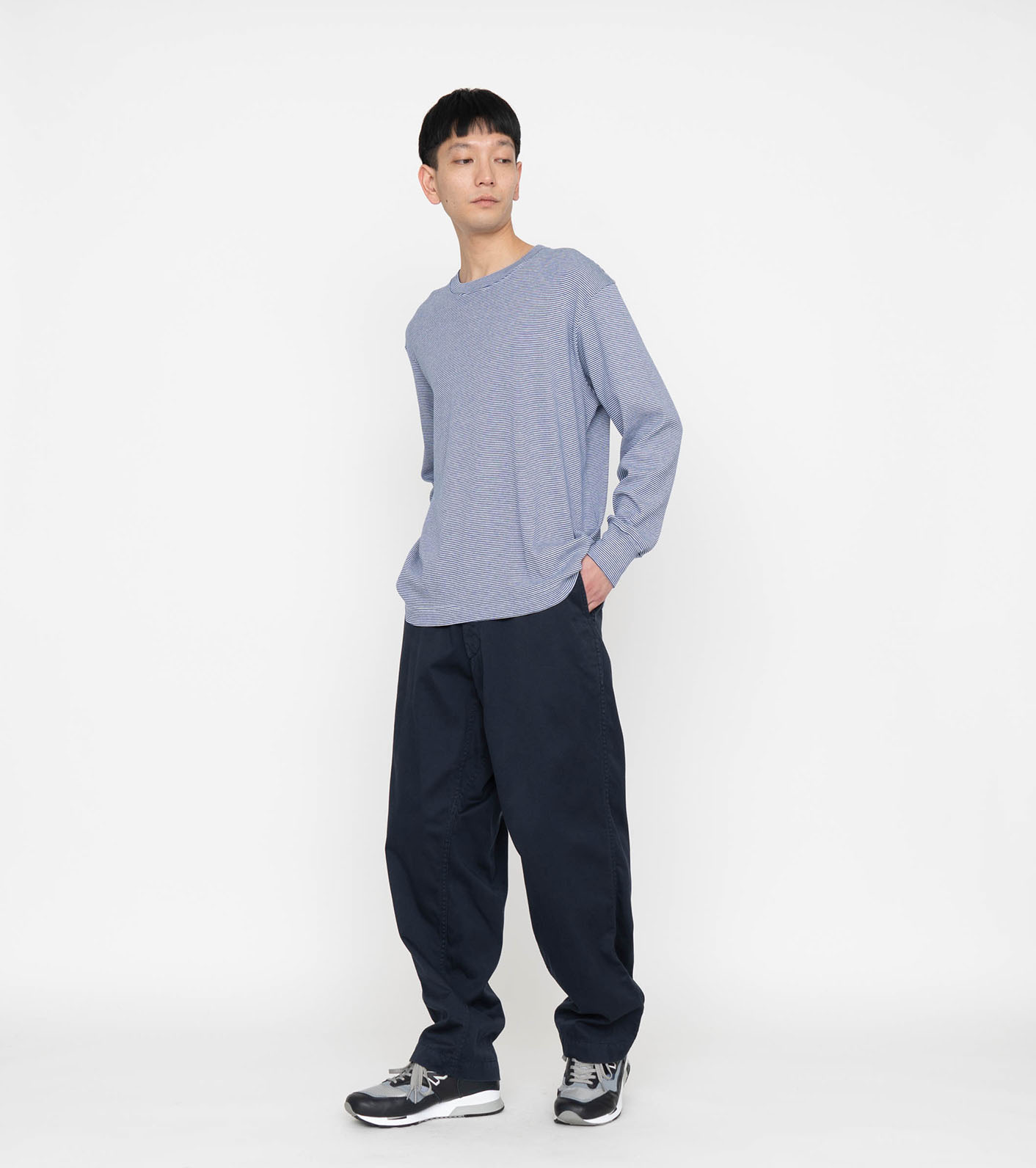 nanamica / Crew Neck L/S Stripe Tee