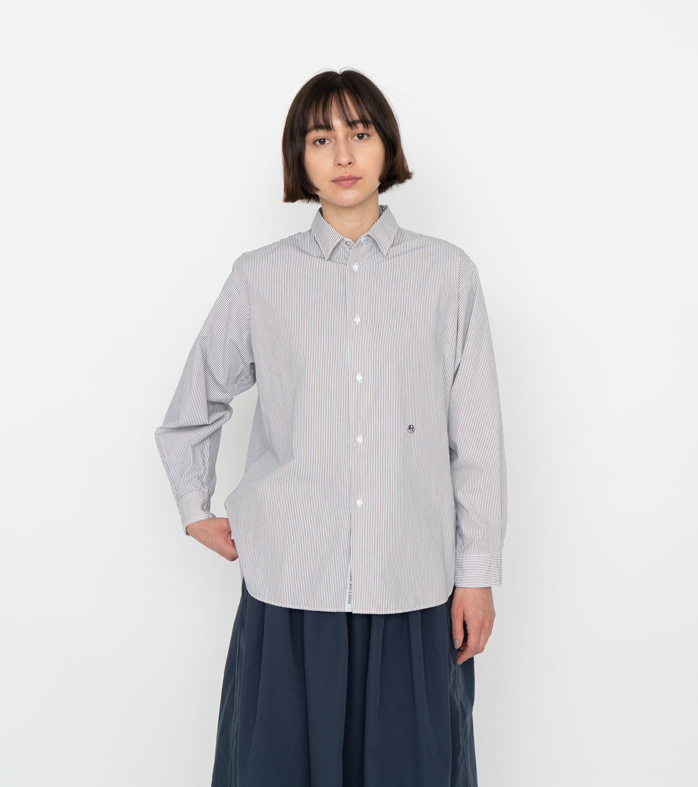 nanamica / Regular Collar Stripe Wind Shirt