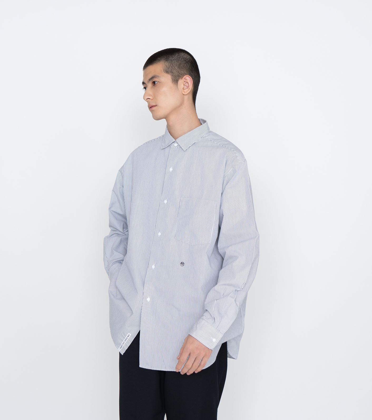 nanamica RegularCollar Stripe Wind Shirt