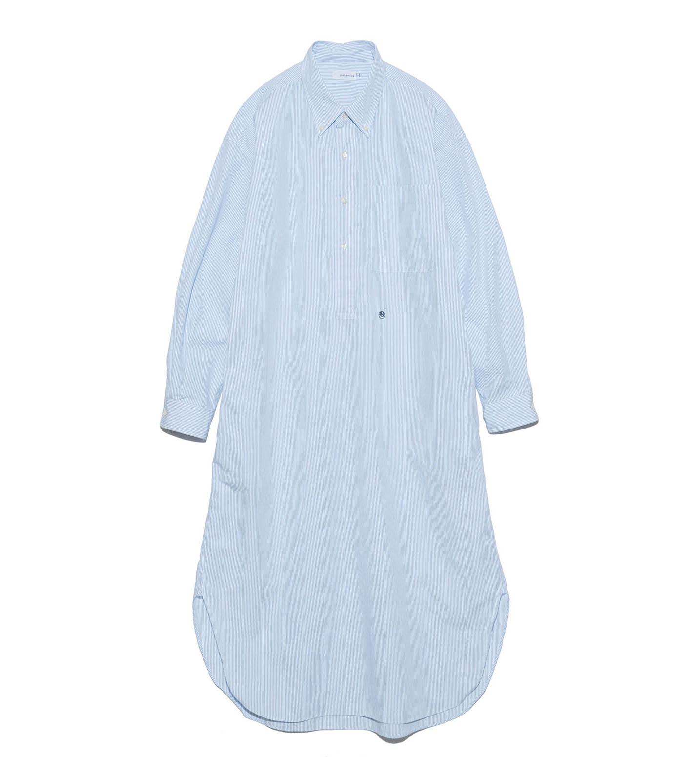 Asymmetrical button deals down dress