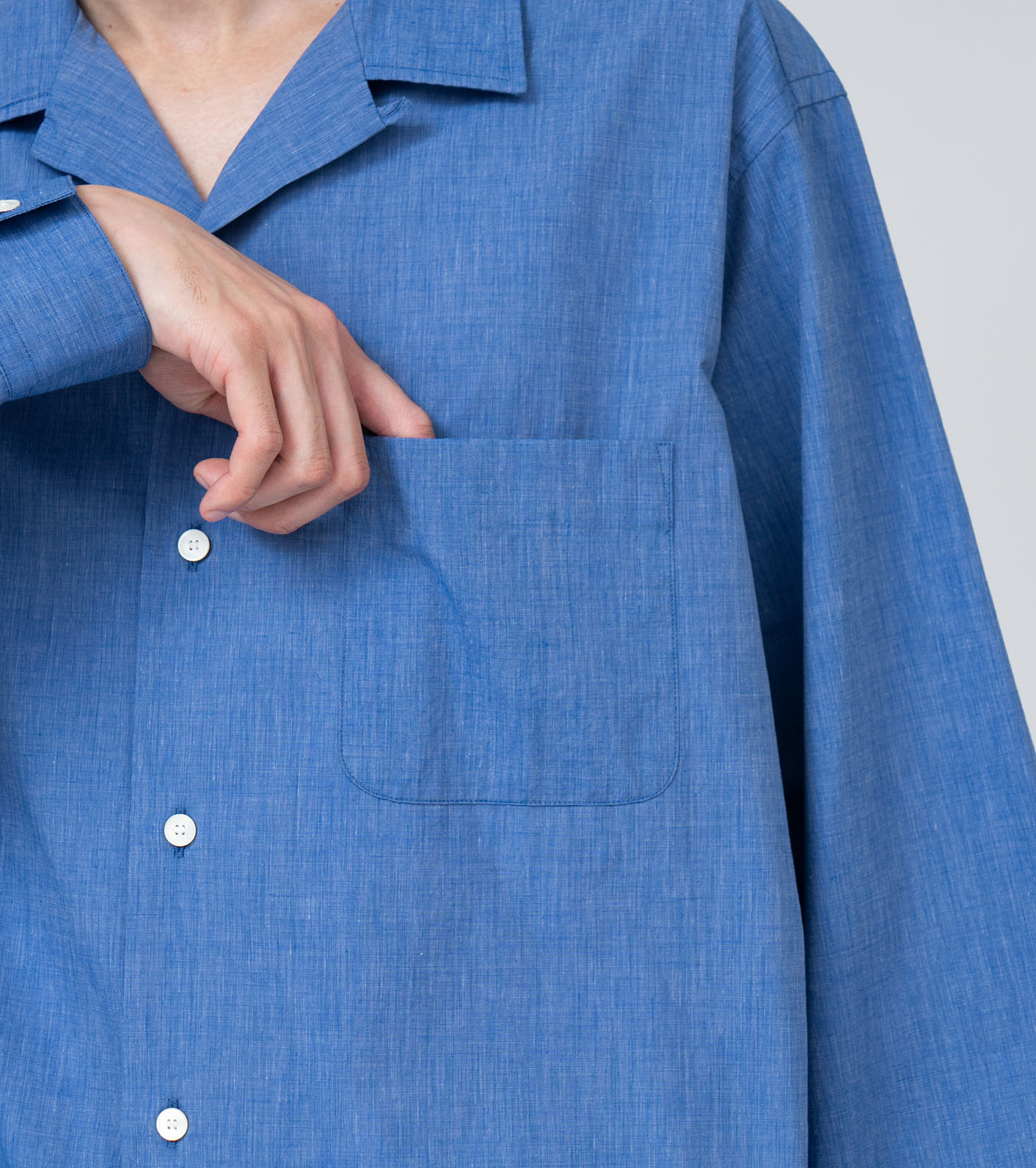 nanamica / Open Collar End On End Shirt