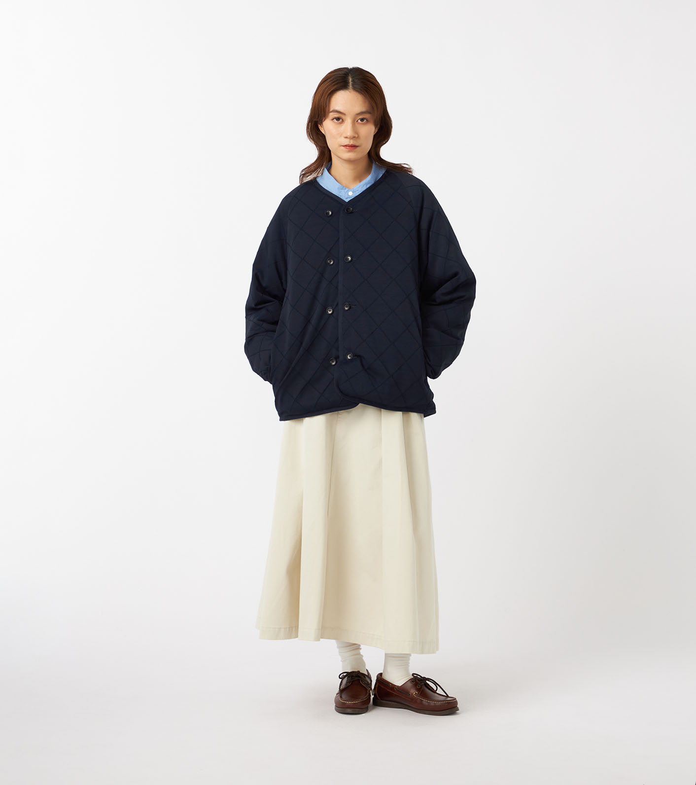 nanamica リバーシブル ダウン カーディガン, Navy – Navyblue