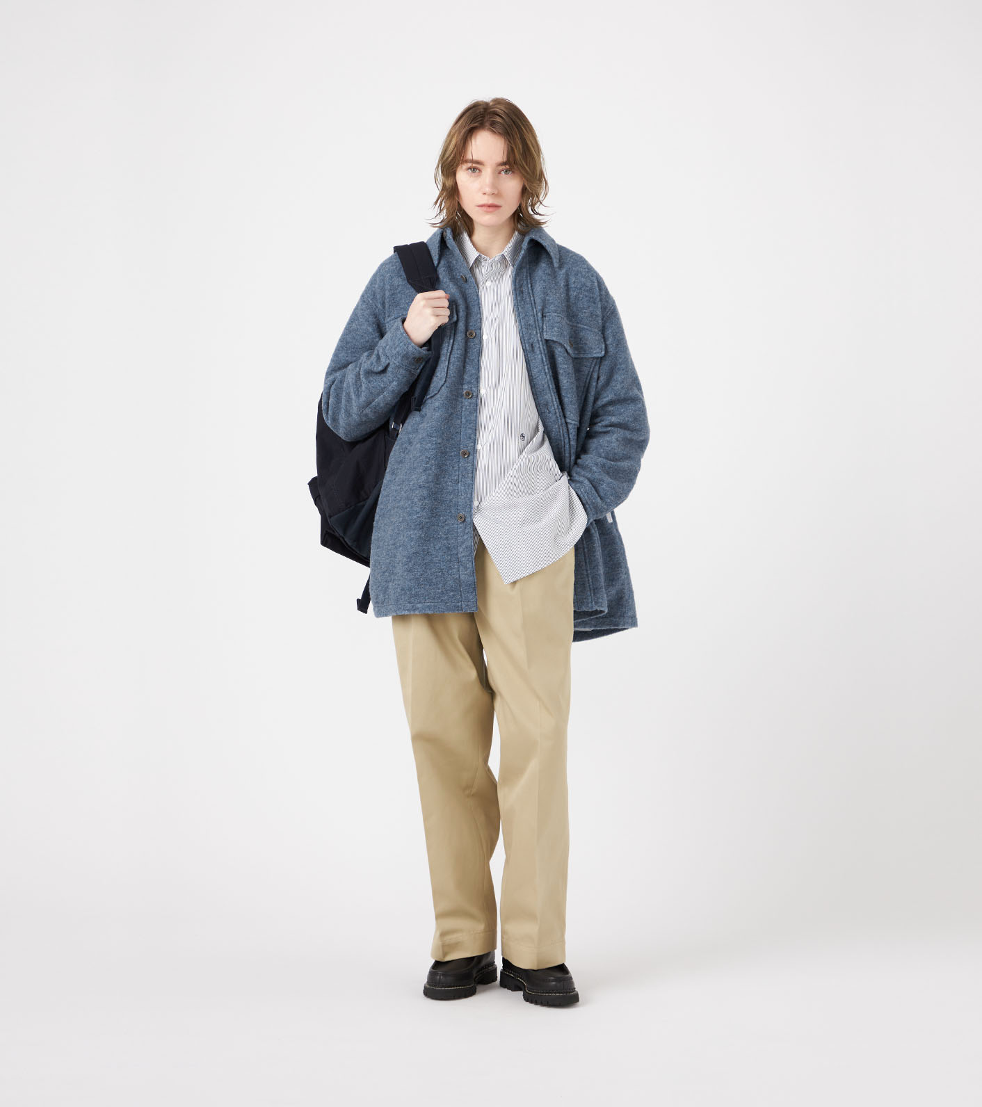 B06128 nanamica WINDSTOPPER シャツコート 1 nanamica / WINDSTOPPER Sliver Knit Shirt Jacket