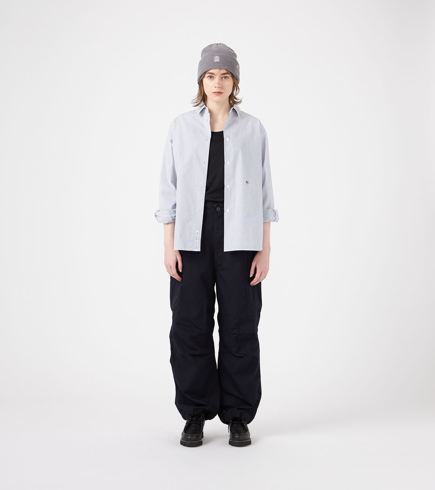 ナナミカ　Regular Collar Stripe Wind Shirt Ｌ nanamica / Regular Collar Stripe Wind Shirt