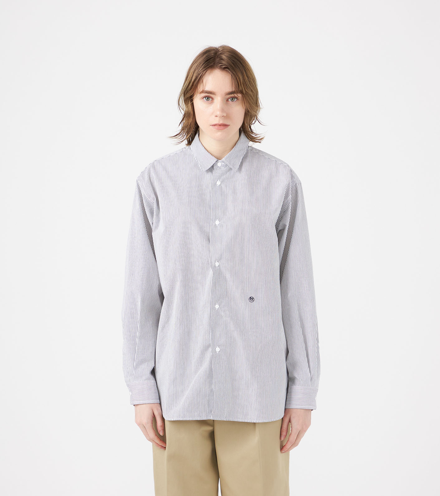 ナナミカ　Regular Collar Stripe Wind Shirt Ｌ nanamica / Regular Collar Stripe Wind Shirt