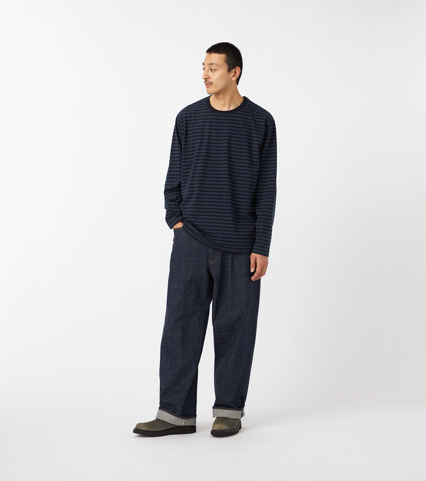 nanamica / COOLMAX Stripe Jersey L/S Tee