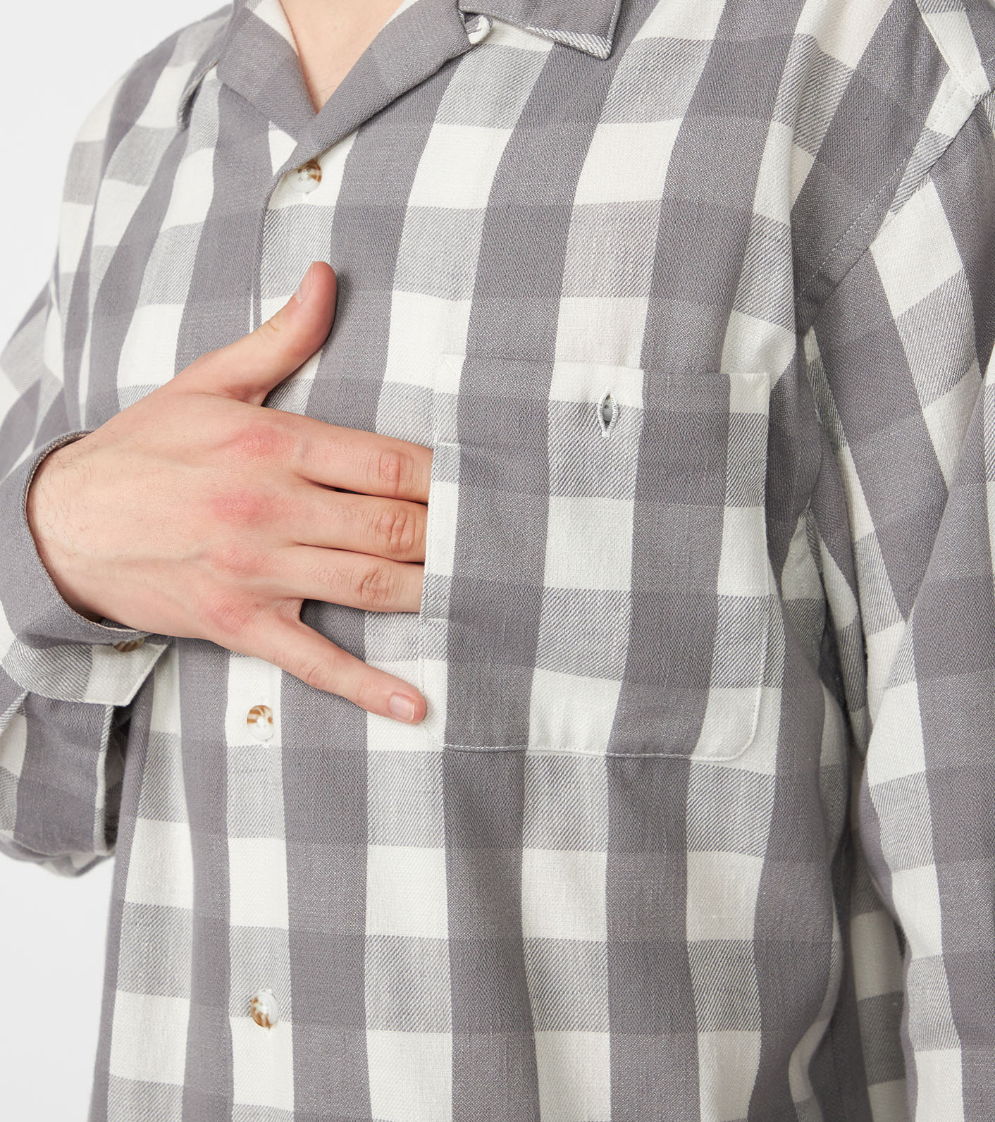 nanamica / Checkerboard Field Open Collar Shirt