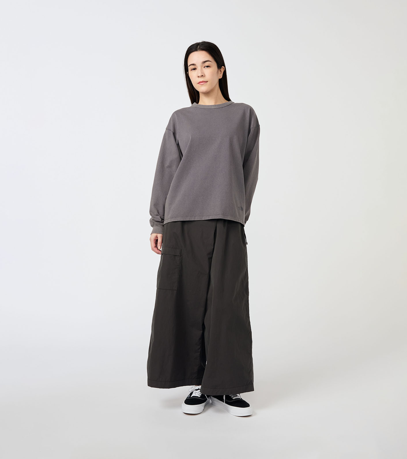 WRAP CULOTTE ラップキュロット 55cm ブラック　11号 nanamica / Brushed Weather Field Wrap Culotte