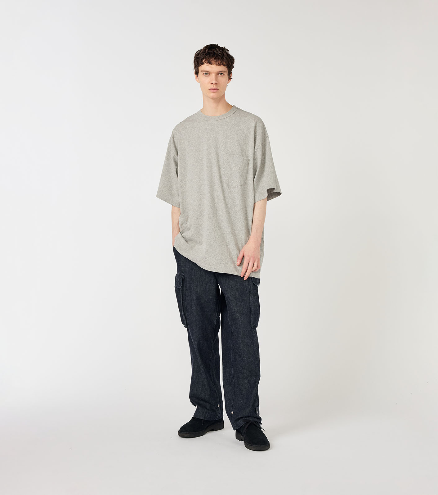 THENORTHFACEナナミカロゴT サイズM Mix Gray nanamica / 7oz Big Tee
