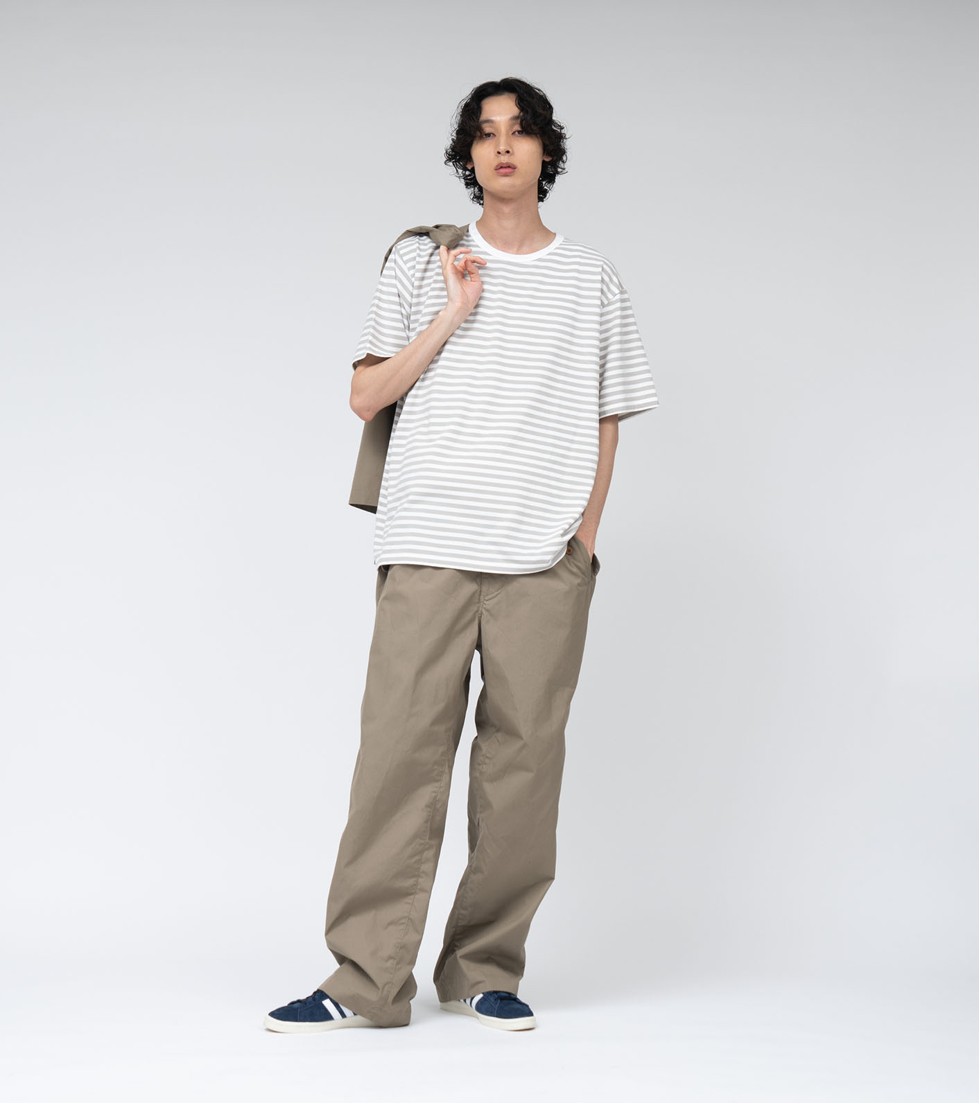 【関税込み】nanamica ベージュ COOLMAX Tシャツ nanamica / COOLMAX Stripe Jersey Tee