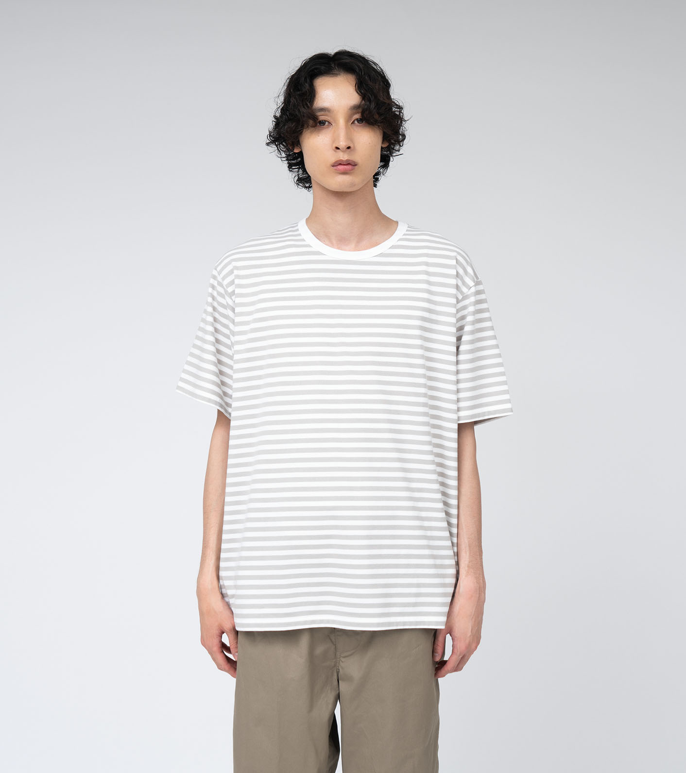 【関税込み】nanamica ベージュ COOLMAX Tシャツ nanamica / COOLMAX Stripe Jersey Tee