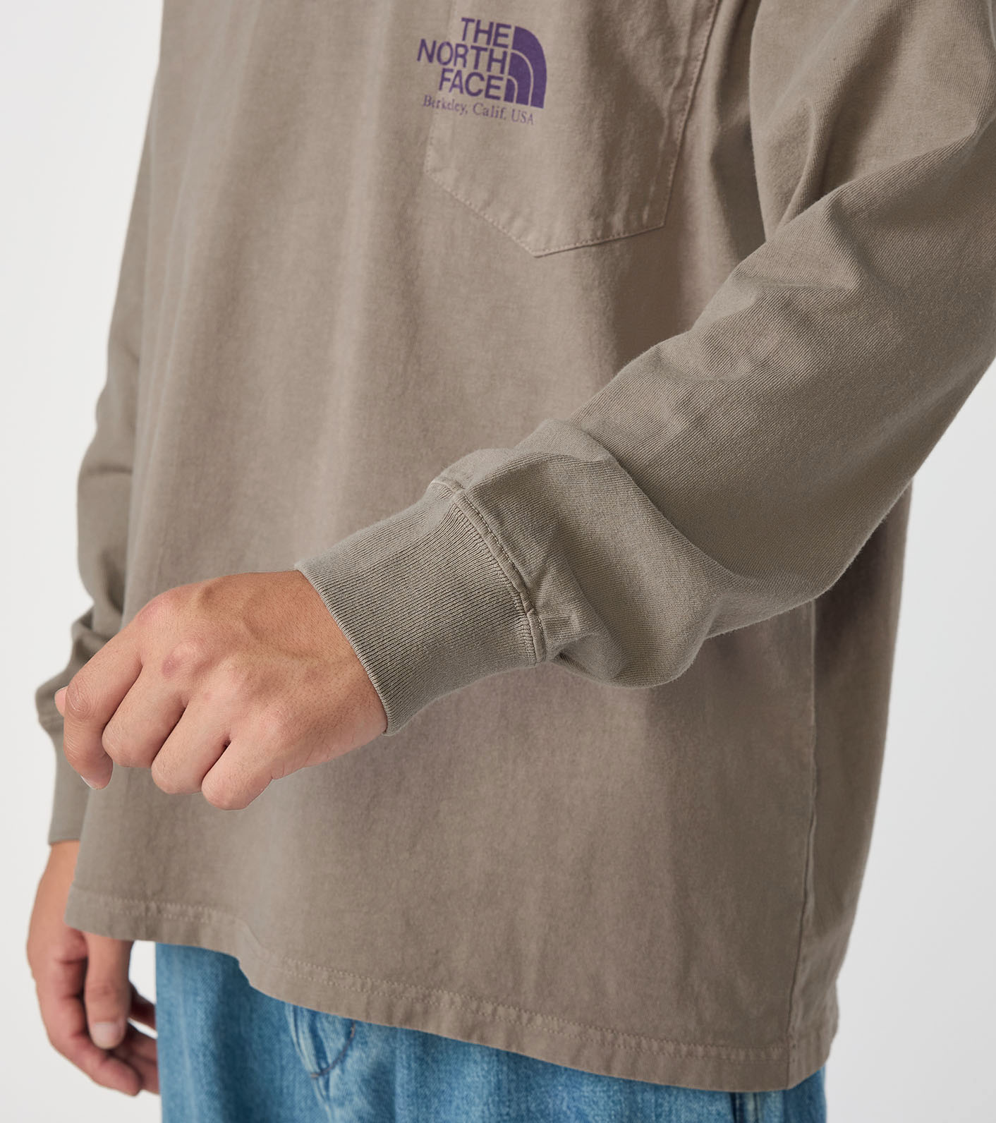 THE NORTH FACE PURPLE LABEL◆7oz Long Sleeve Pocket Tee/M/コットン/グレー/N25SI101 THE NORTH FACE PURPLE LABEL/7oz Long Sleeve Pocket Tee