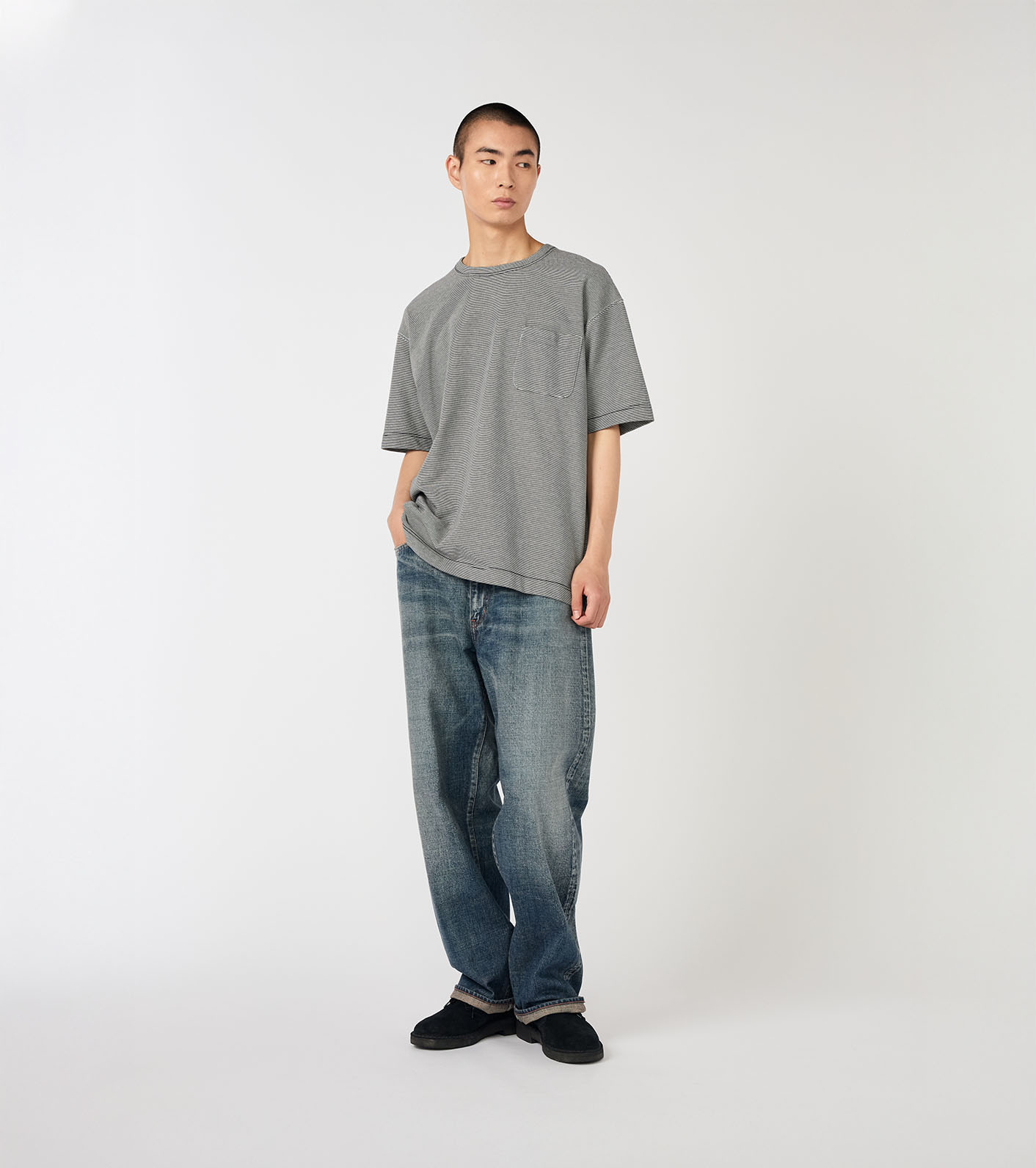 みな　 nanamica / Micro Stripe Pocket Tee