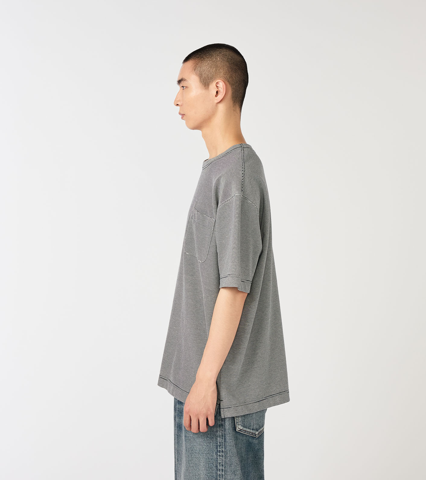 みな　 nanamica / Micro Stripe Pocket Tee