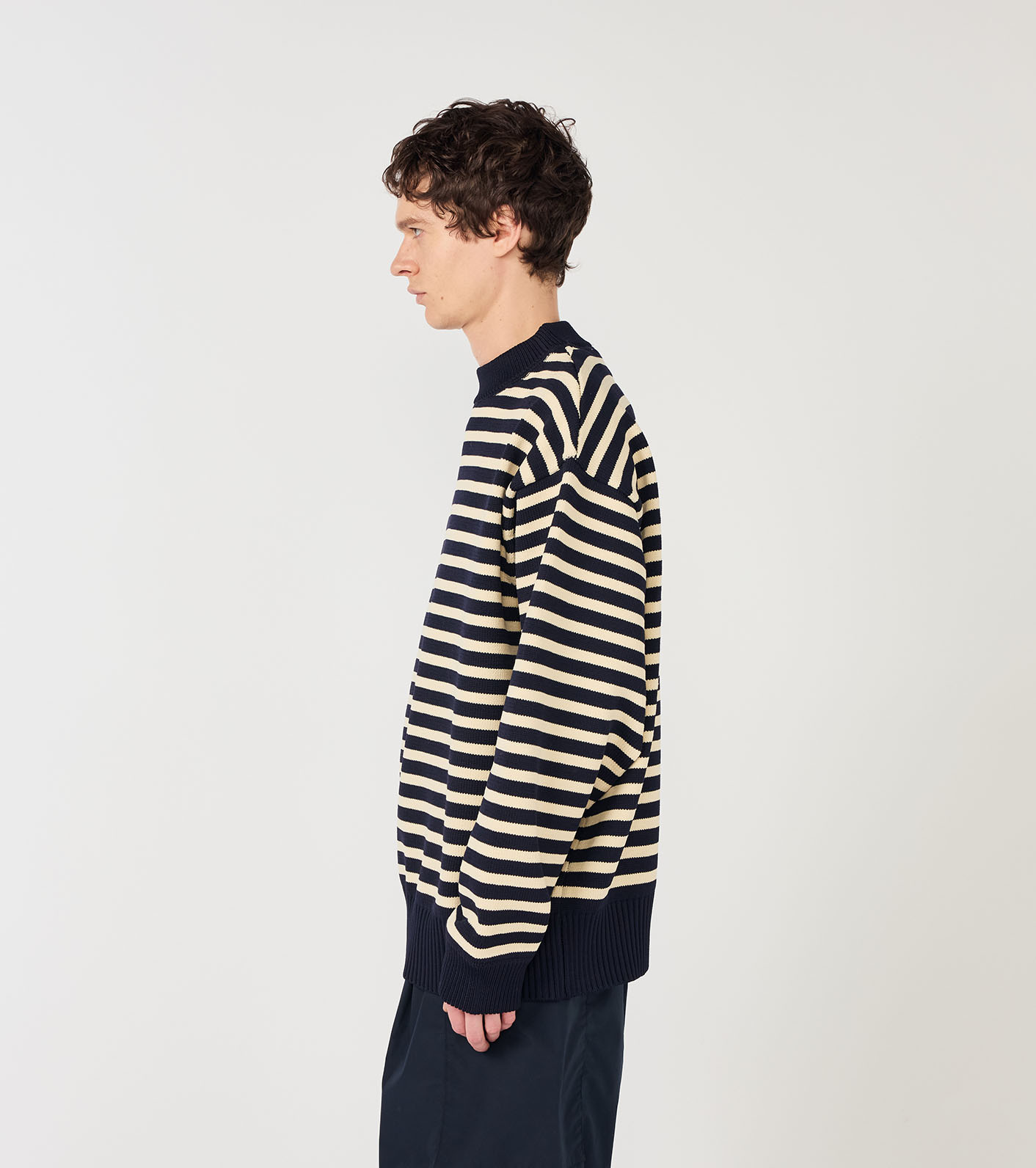 nanamica / Mock Neck Stripe Sweater