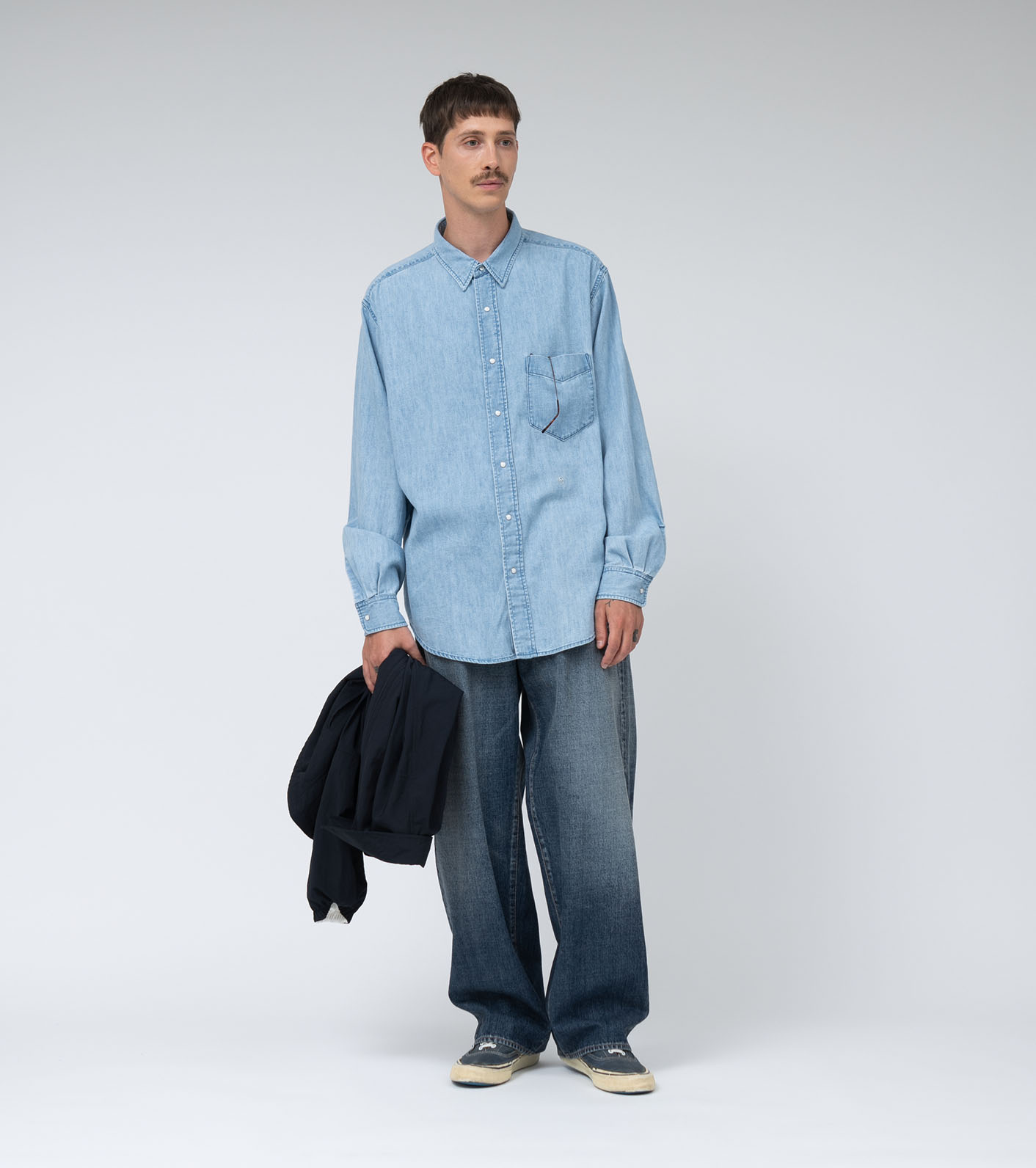 nanamica / Regular Collar Light Denim Shirts