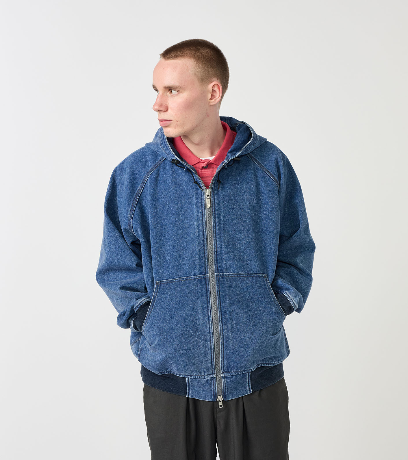 専用新品PGG ナイロンタスランドビーストレッチ DENIM フーディジャケット nanamica / PLAS Indigo Field Parka