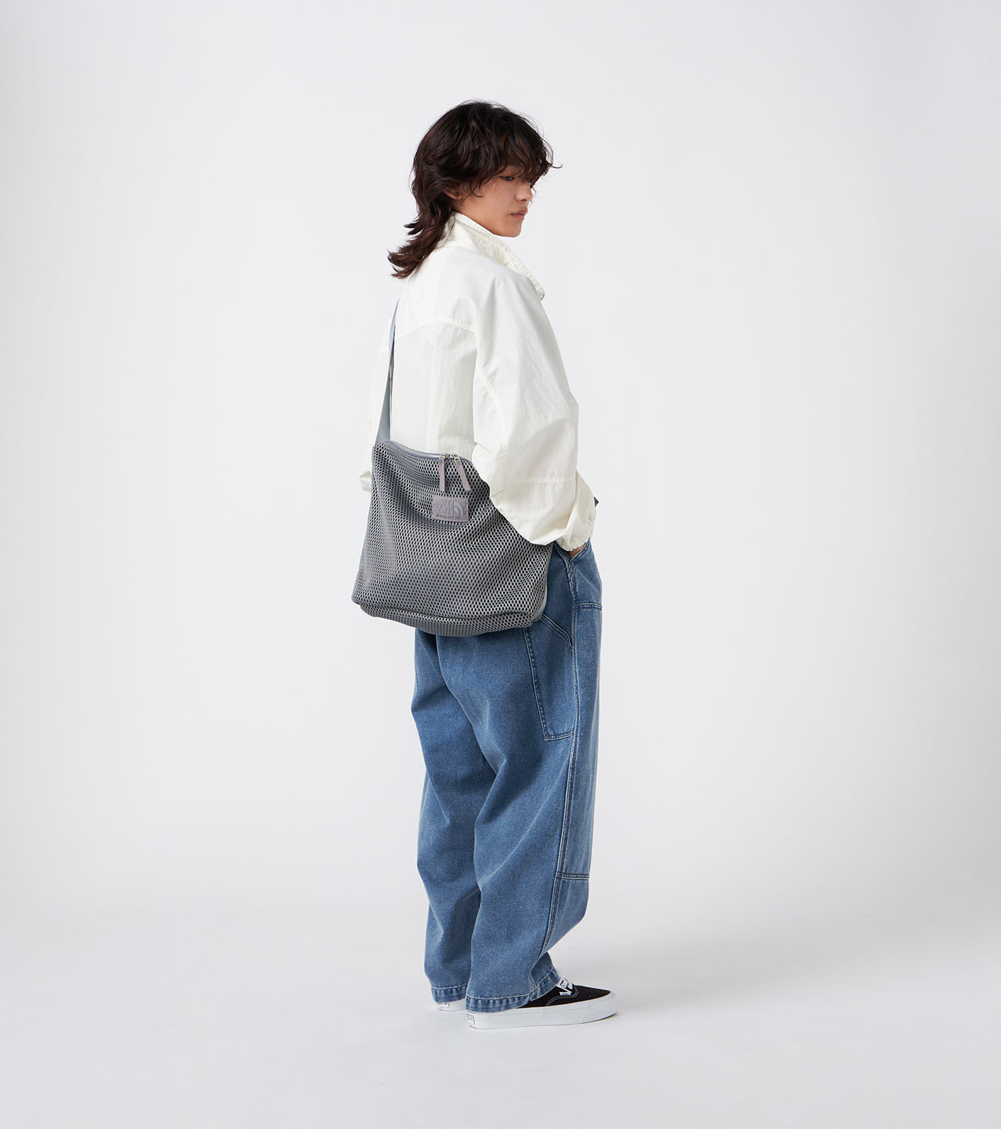 パープルレーベル　メッシュダッフルバッグ　グレー　ノースフェイス　ナナミカ nanamica / Mesh Field Shoulder Bag