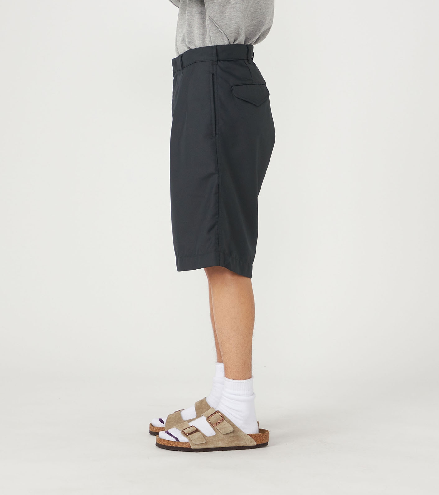 パンツ POLYESTER WASHER TWILL BUTTON-UP SHORTS nanamica / Polyester Twill Double Pleated Shorts