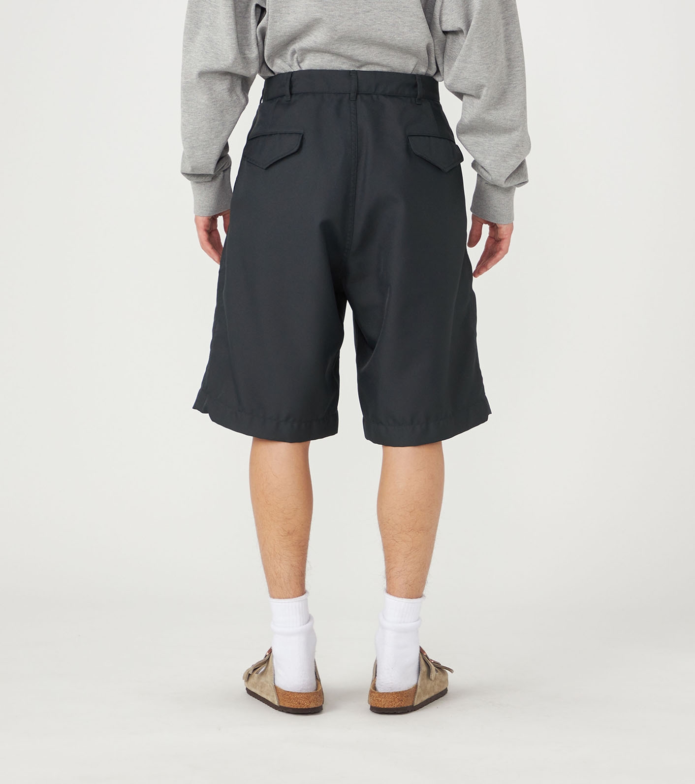 パンツ POLYESTER WASHER TWILL BUTTON-UP SHORTS nanamica / Polyester Twill Double Pleated Shorts