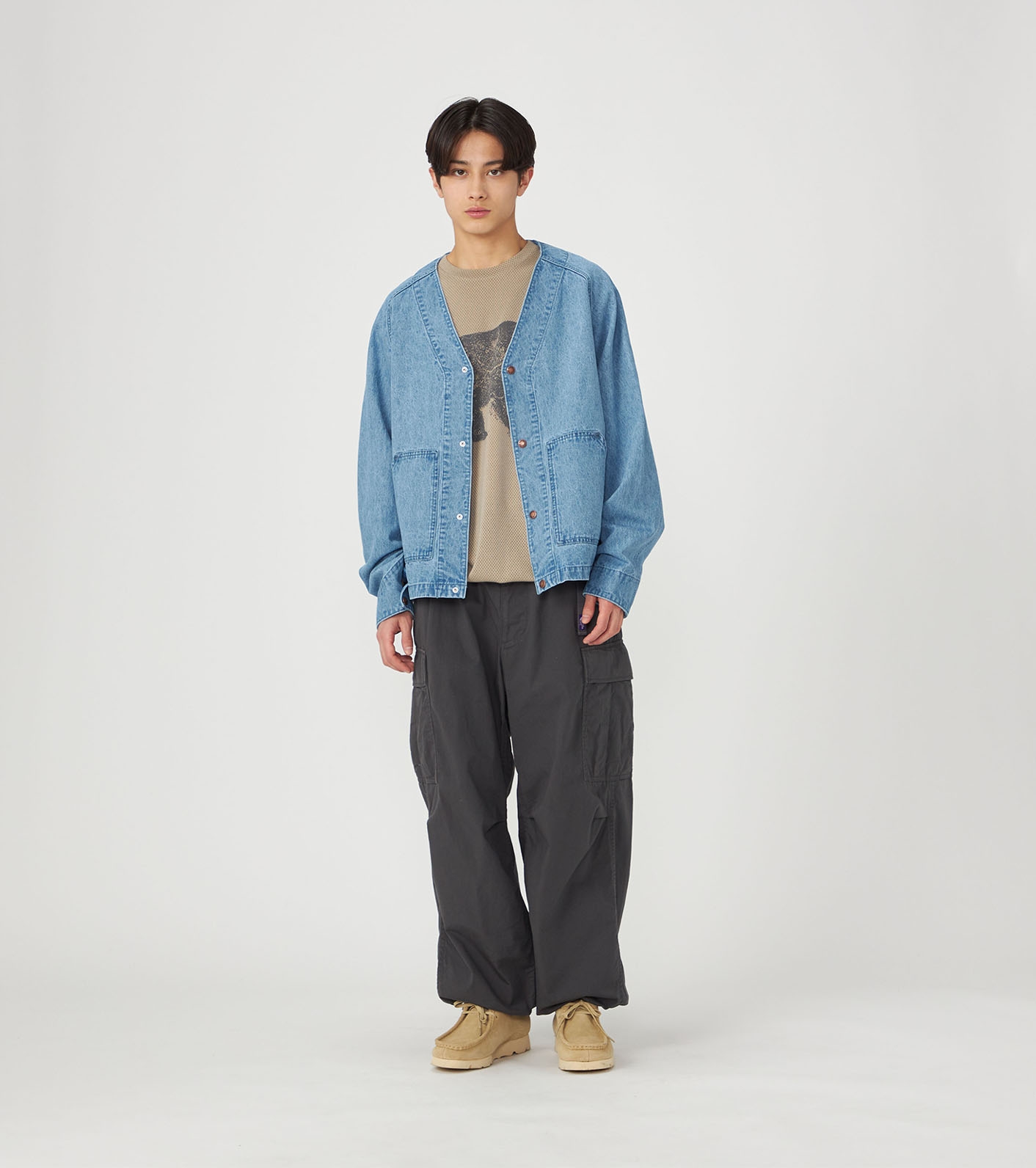 nanamica / Linen Cotton Denim Field Cardigan