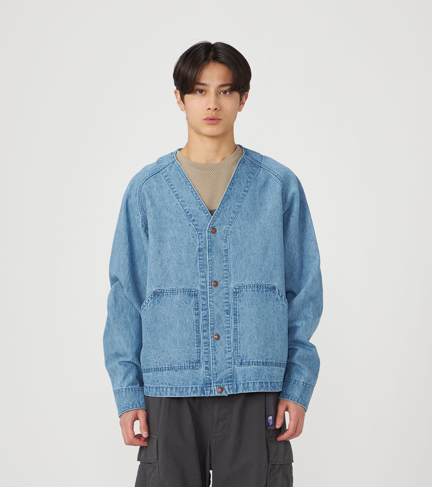 nanamica / Linen Cotton Denim Field Cardigan