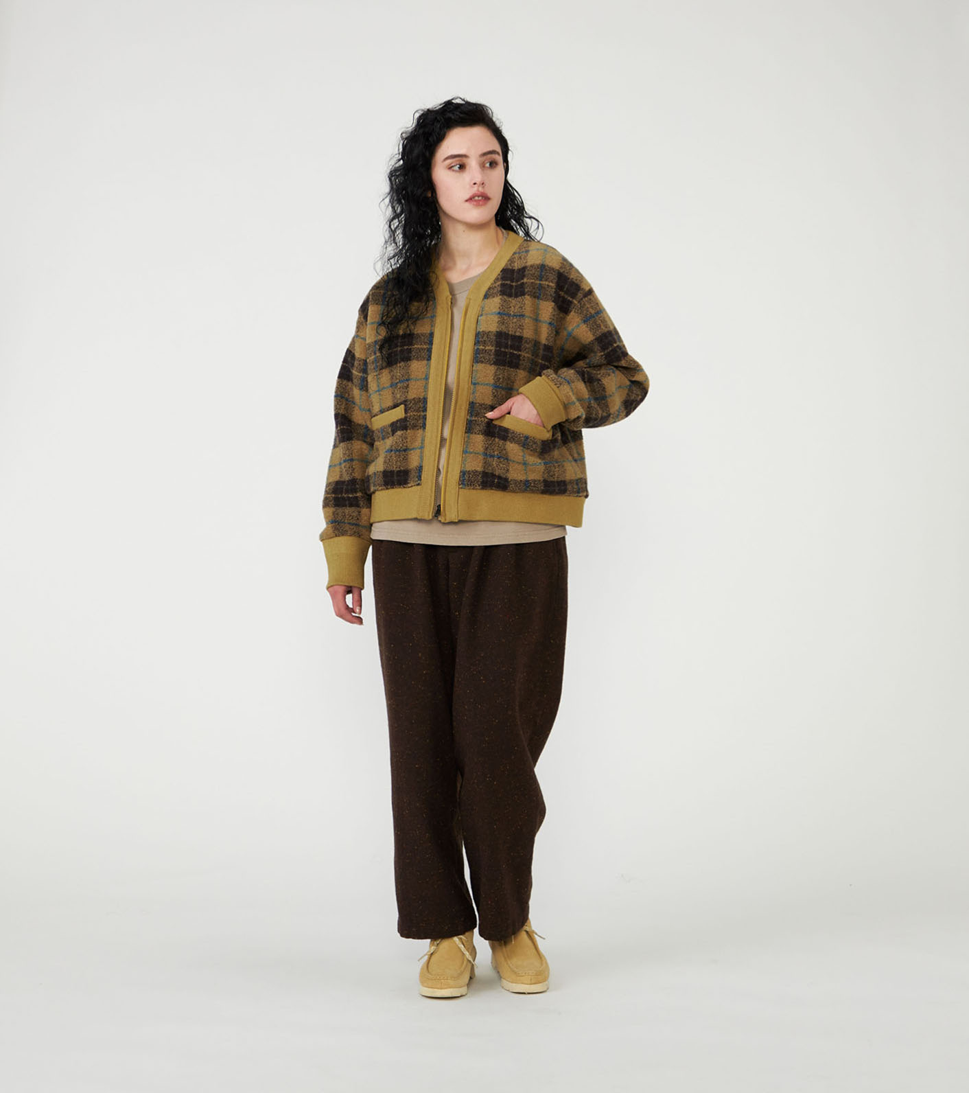 ワタ3/5 nanamica / Cotton Wool Color Nep Field Tuck Pants