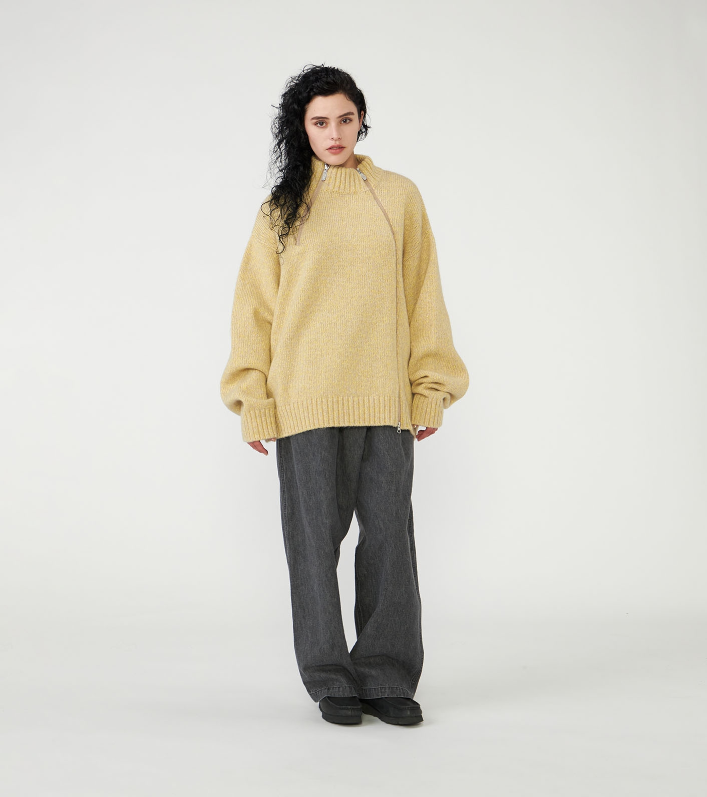 ka na ta ミフネニット　イエロー　美品　希少 nanamica / Field Steep Knit Jacket