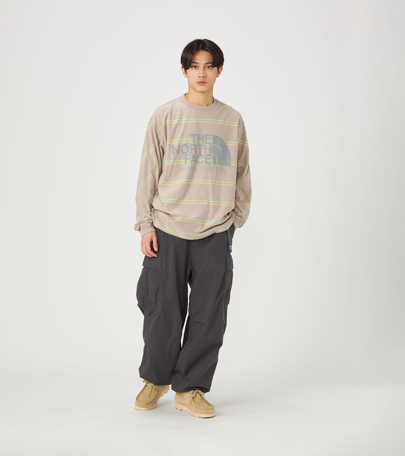 ◆ やまちゃん nanamica / Field Long Sleeve Striped Tee