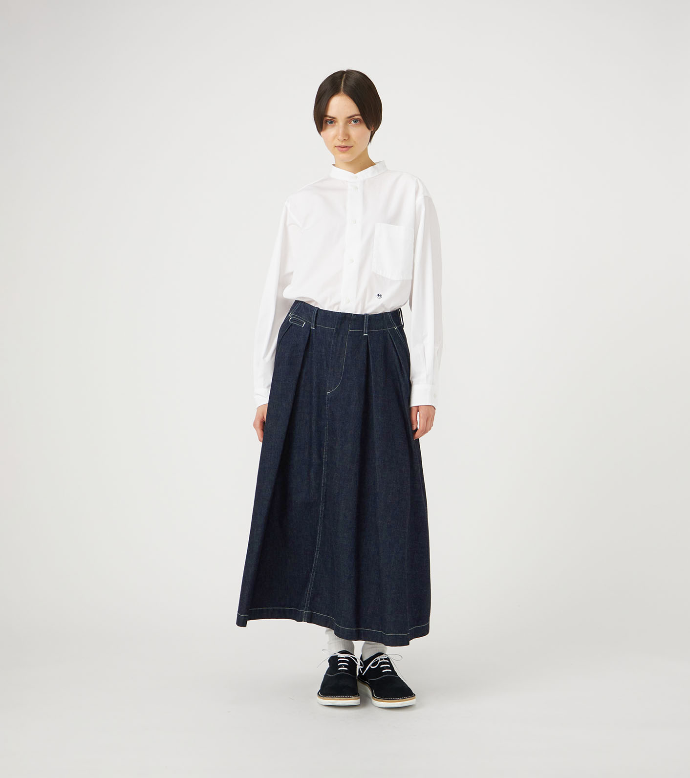 新品タグ付き　elevenテニスシャツ、スカート、 ２点セット nanamica / Denim Skirt