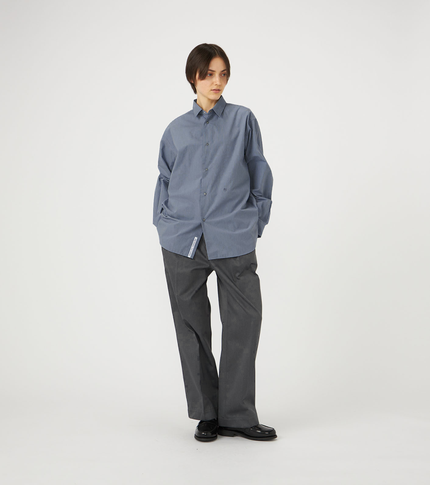 nanamica / Regular Collar Striped Wind Shirt