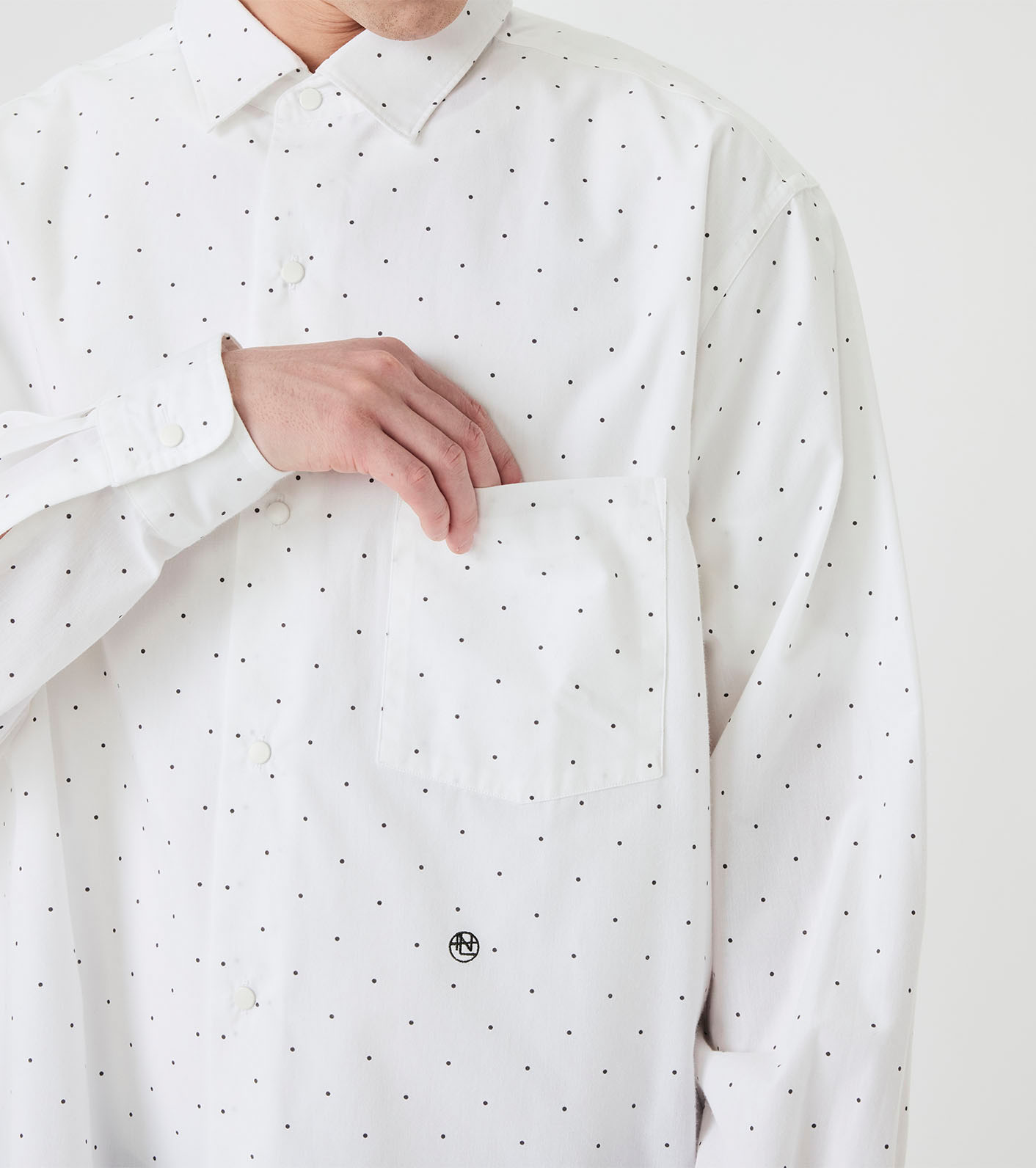 nanamica / Regular Collar Dot Wind Shirt