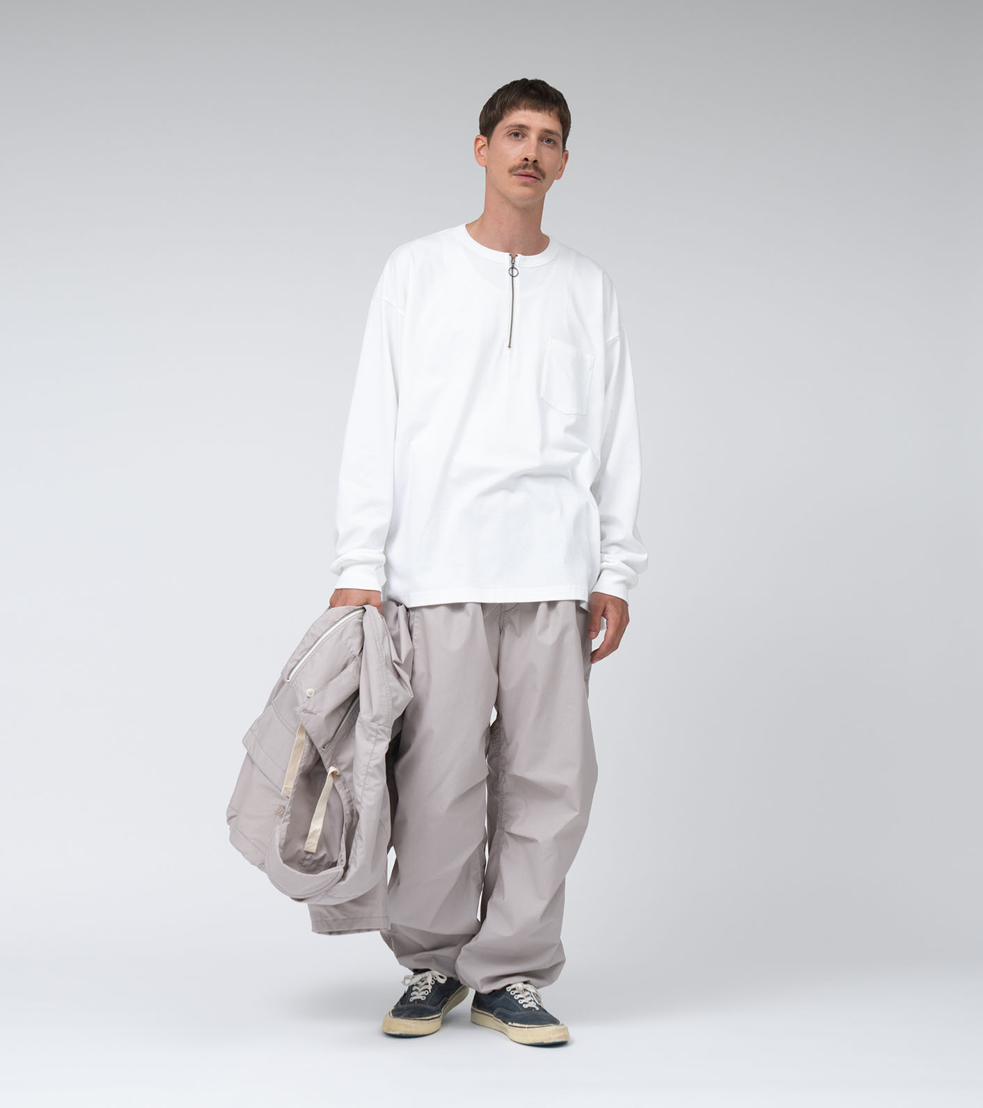【安心発送】 Half / nanamica Zip Tee L/S ミュージック