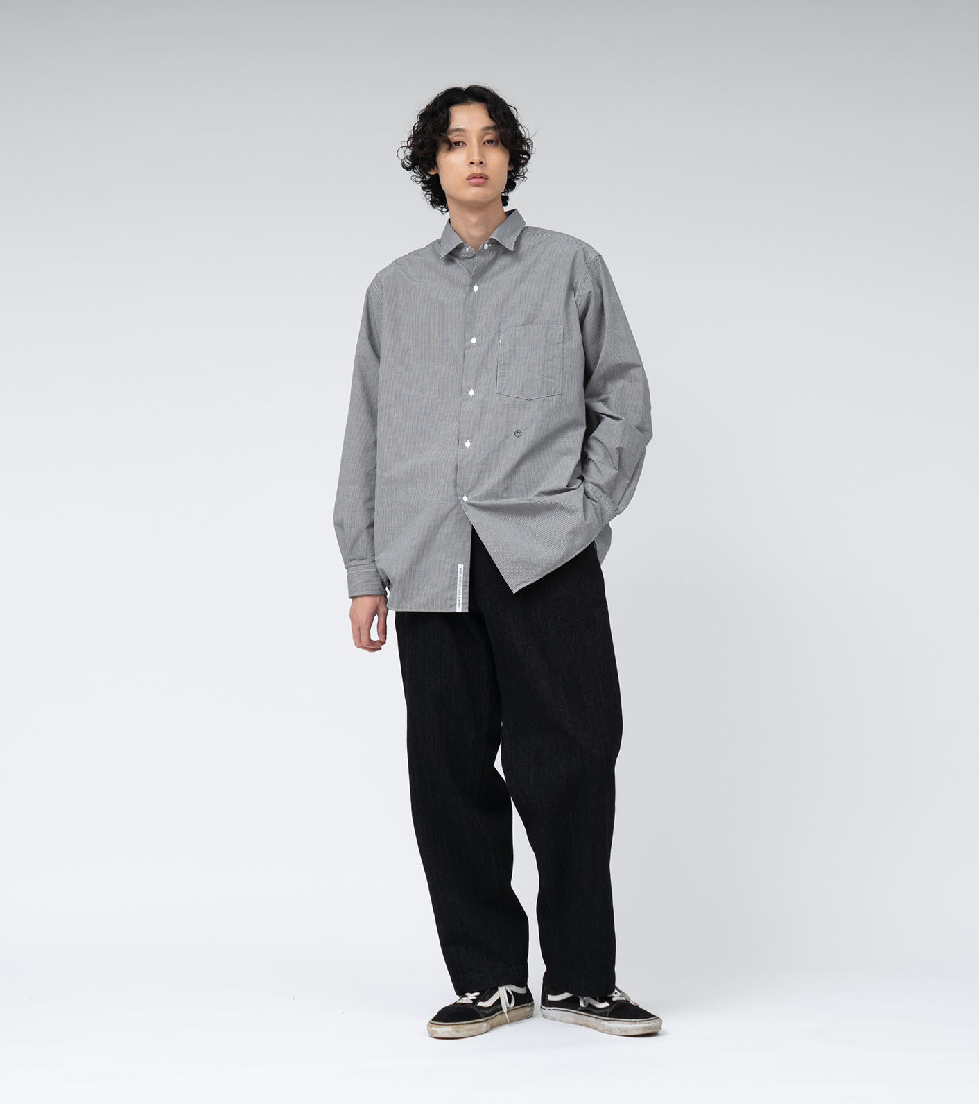 nanamica / Regular Collar Gingham Check Wind Shirt