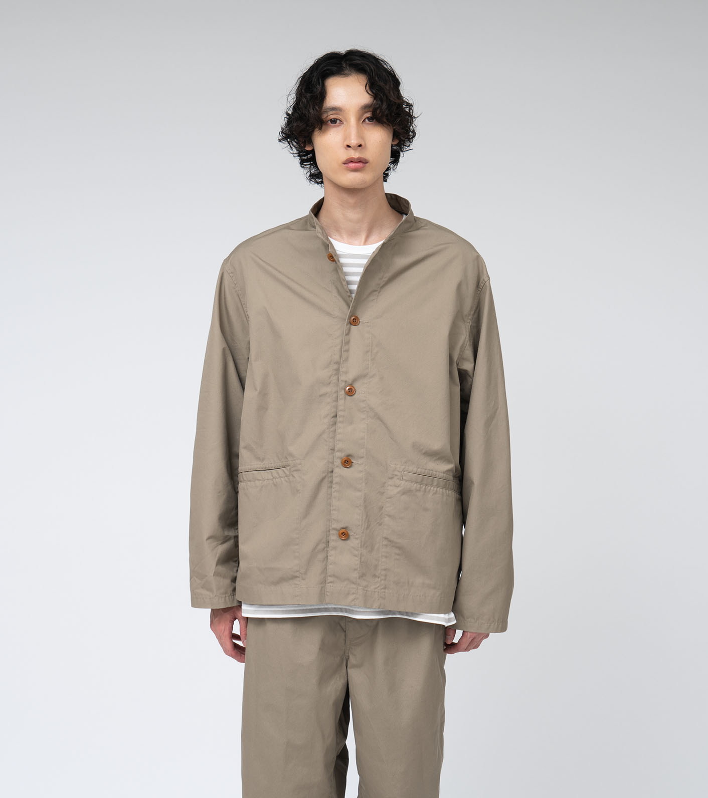 ナナミカ nanamica Band Collar Stripe Jacket