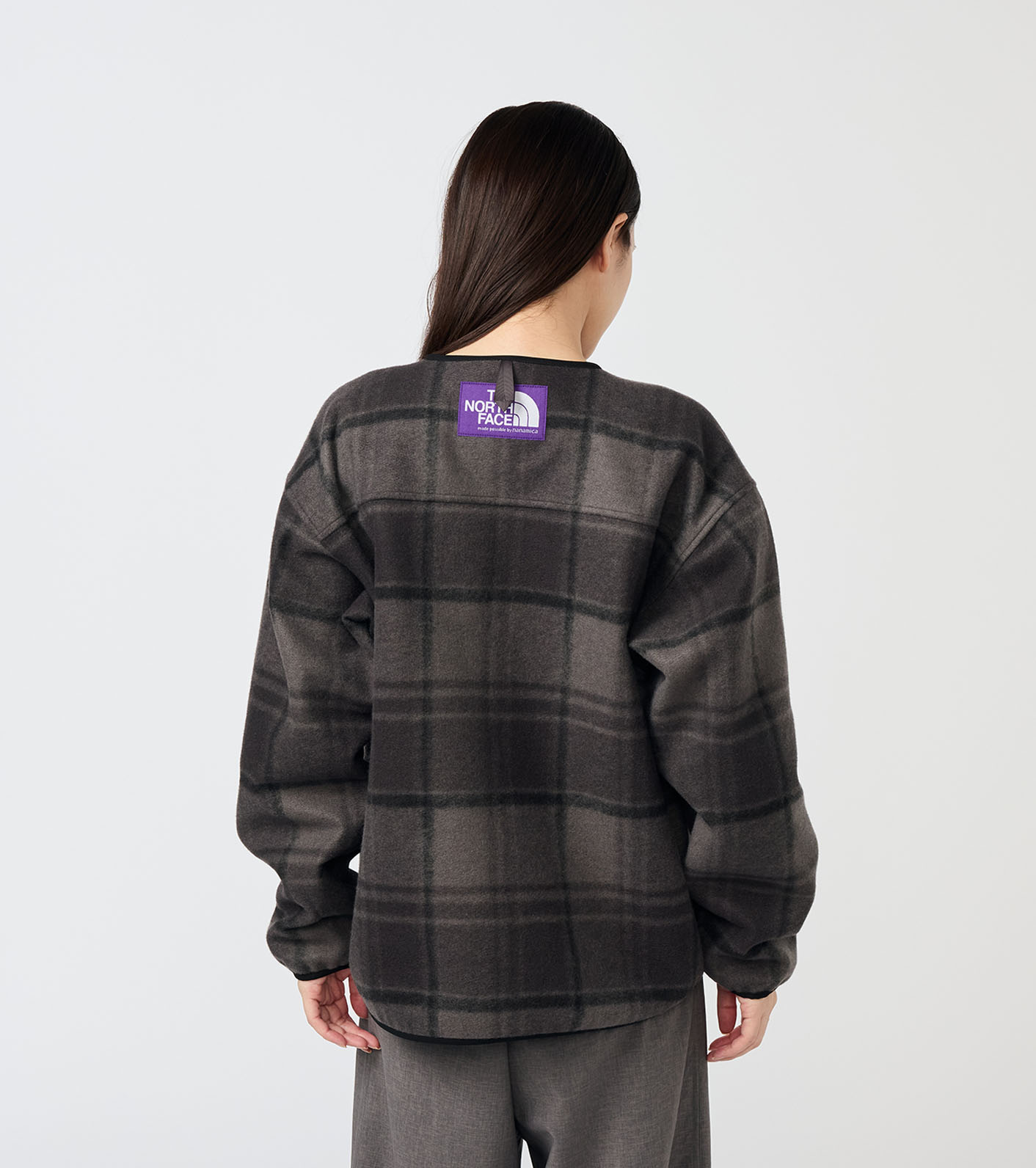 nanamica / PLAS Plaid Fleece Field Cardigan