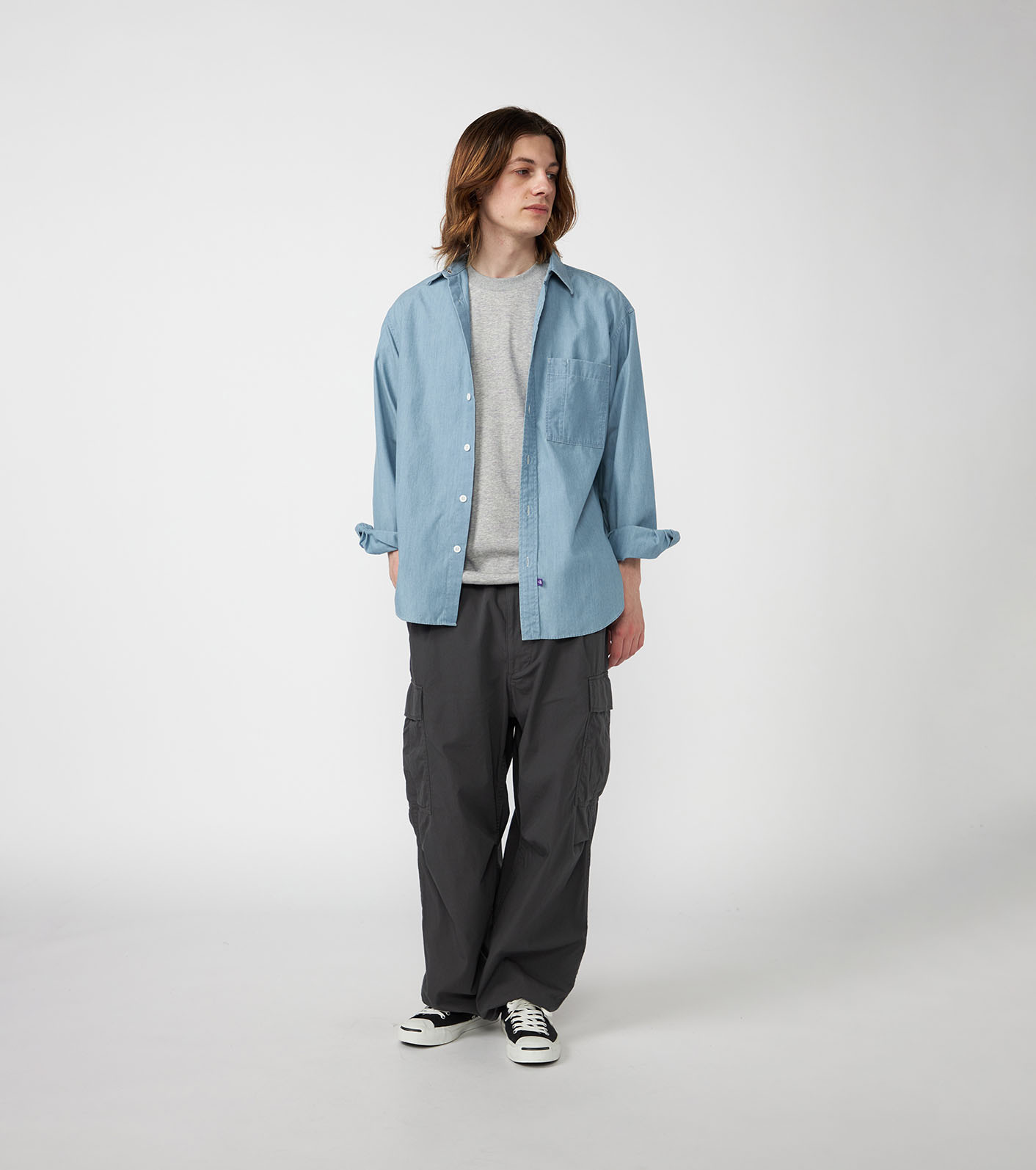 トップス cha セール】 バイカラーシアートップス（オフホワイト