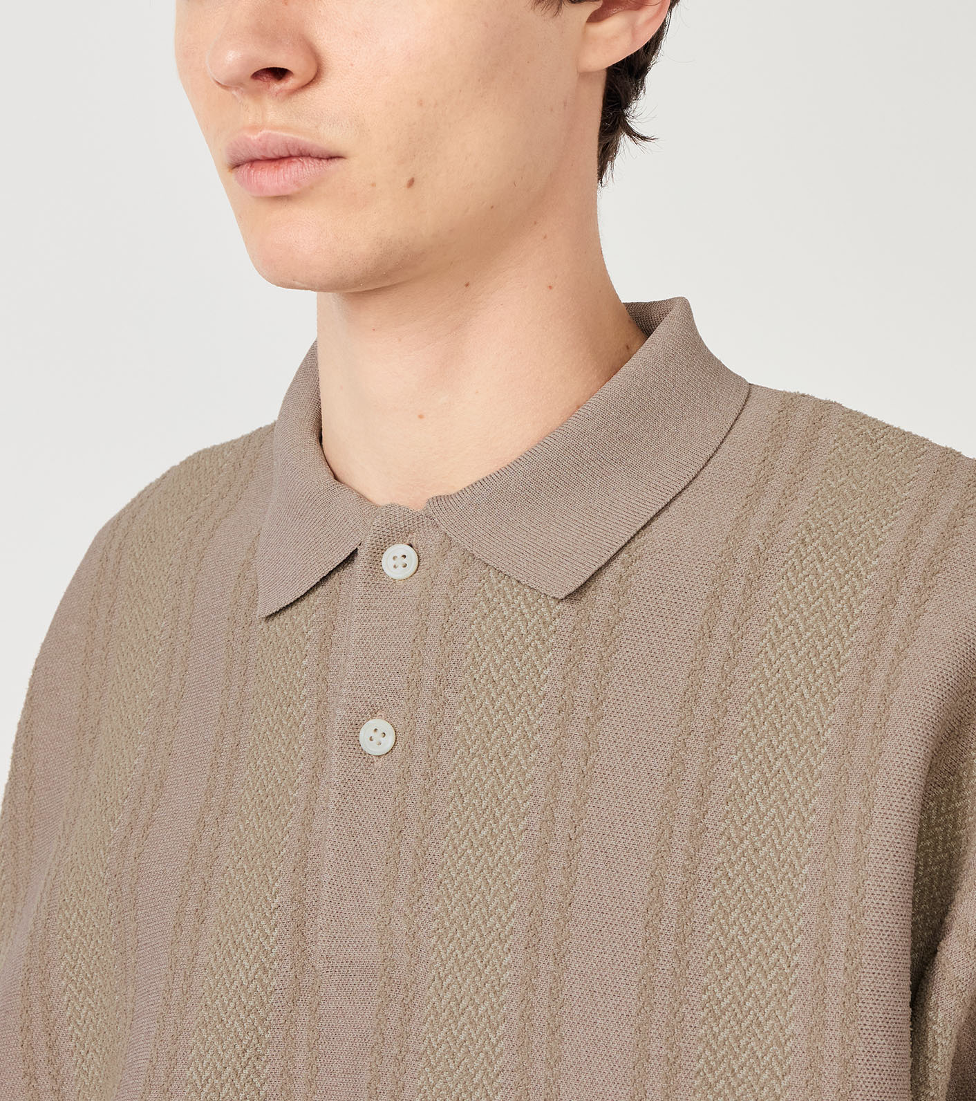 ★新品未使用★Nala Polo knit／ポロニット ミックス メランジ ニット ポロ
